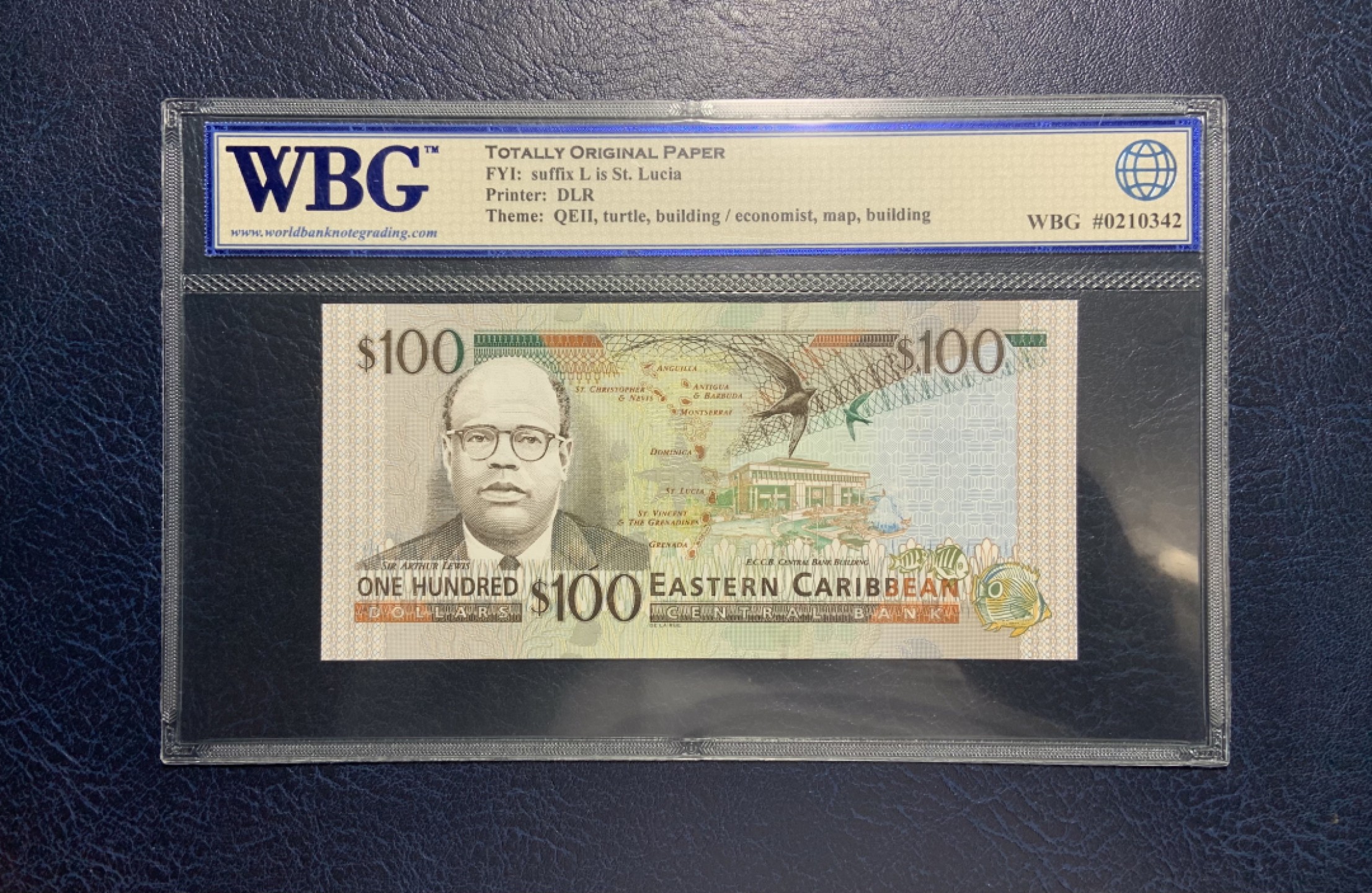 收藏联盟Quantum Auction 第197期拍卖 (已更新) 东加勒比2001年100元 WBG66 品相全新UNC 与美金汇率挂钩等值