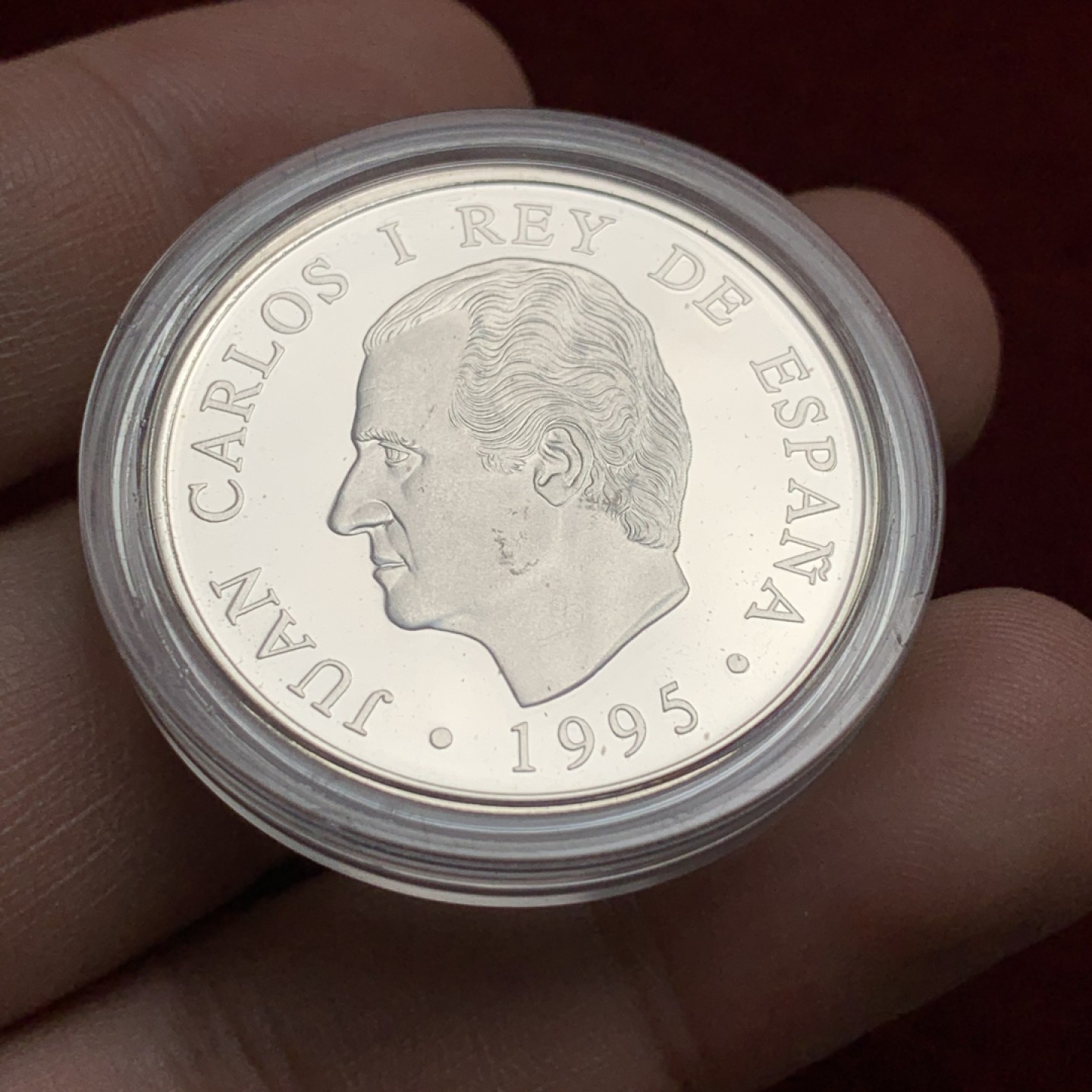 《竞宝斋》第102场-本周四 套币裸币专场（全场不限金额包邮） 原盒证书 西班牙1996年 奥运纪念1000比塞塔银币 13.5克