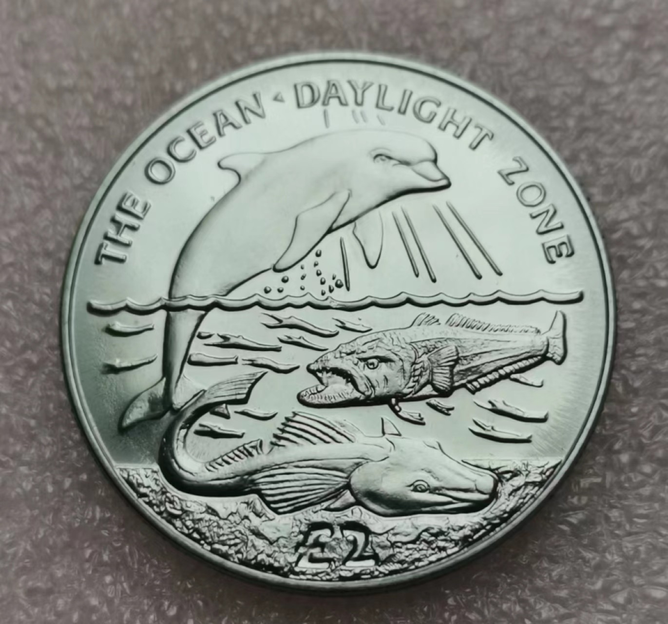 瓶子🏺第60期拍卖会 英属2016年印度洋领地海洋动物系列海豚钛金属币