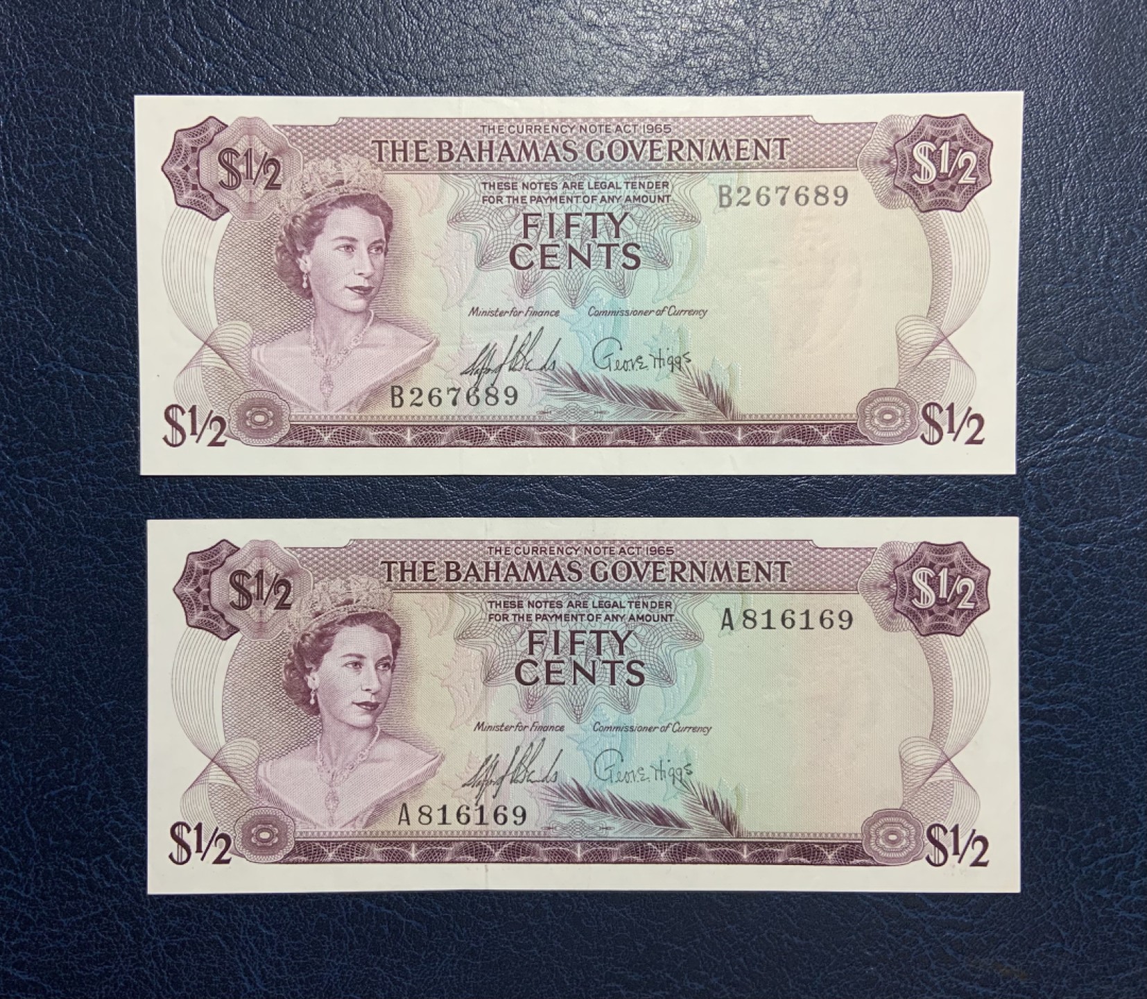 收藏联盟Quantum Auction 第197期拍卖 (已更新) 巴哈马1965年0.5元 非全新 品相AU A冠和B冠各一张