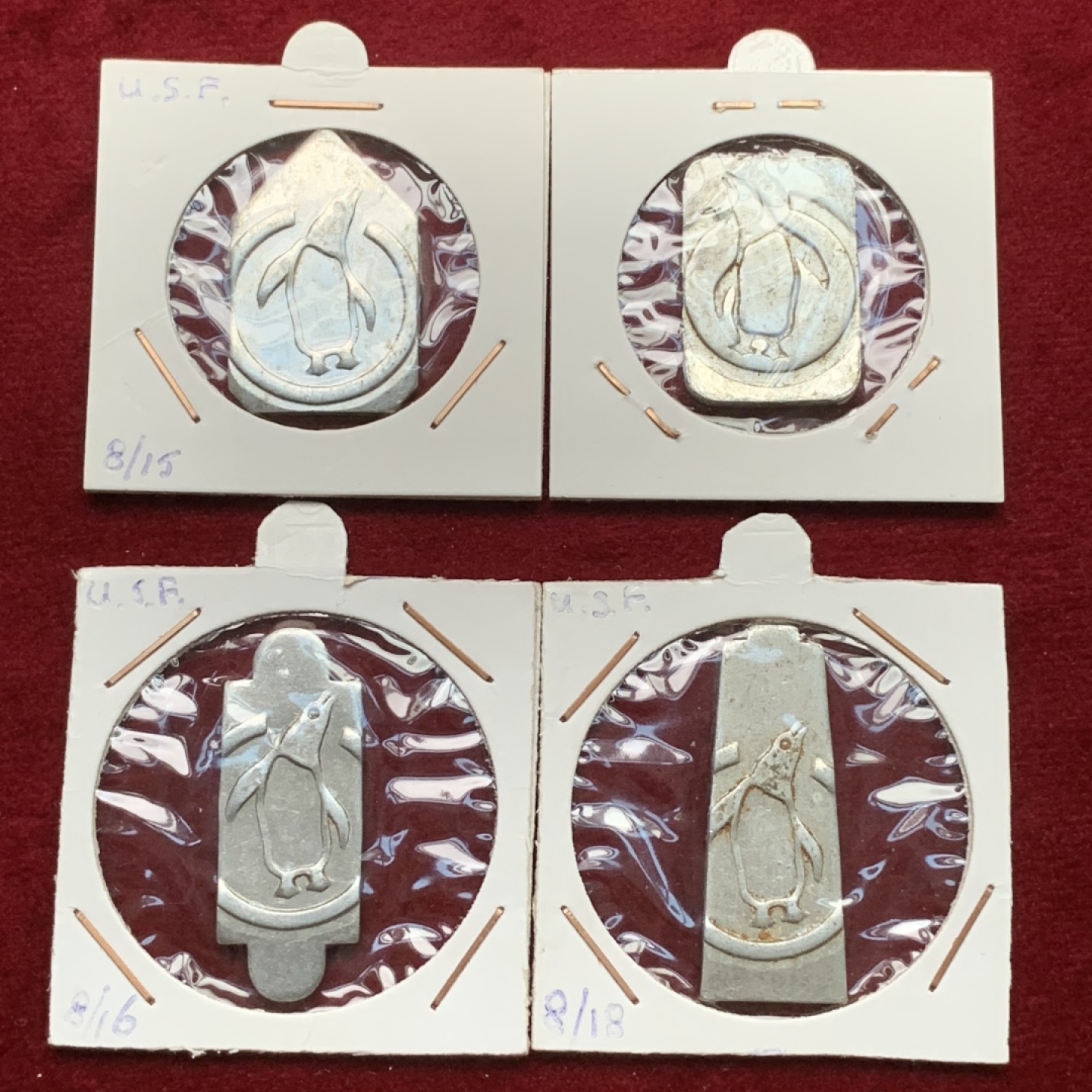 《竞宝斋》第102场-本周四 套币裸币专场（全场不限金额包邮） 北欧挪威 1950-55年 企鹅代用币 一组四枚 铝制