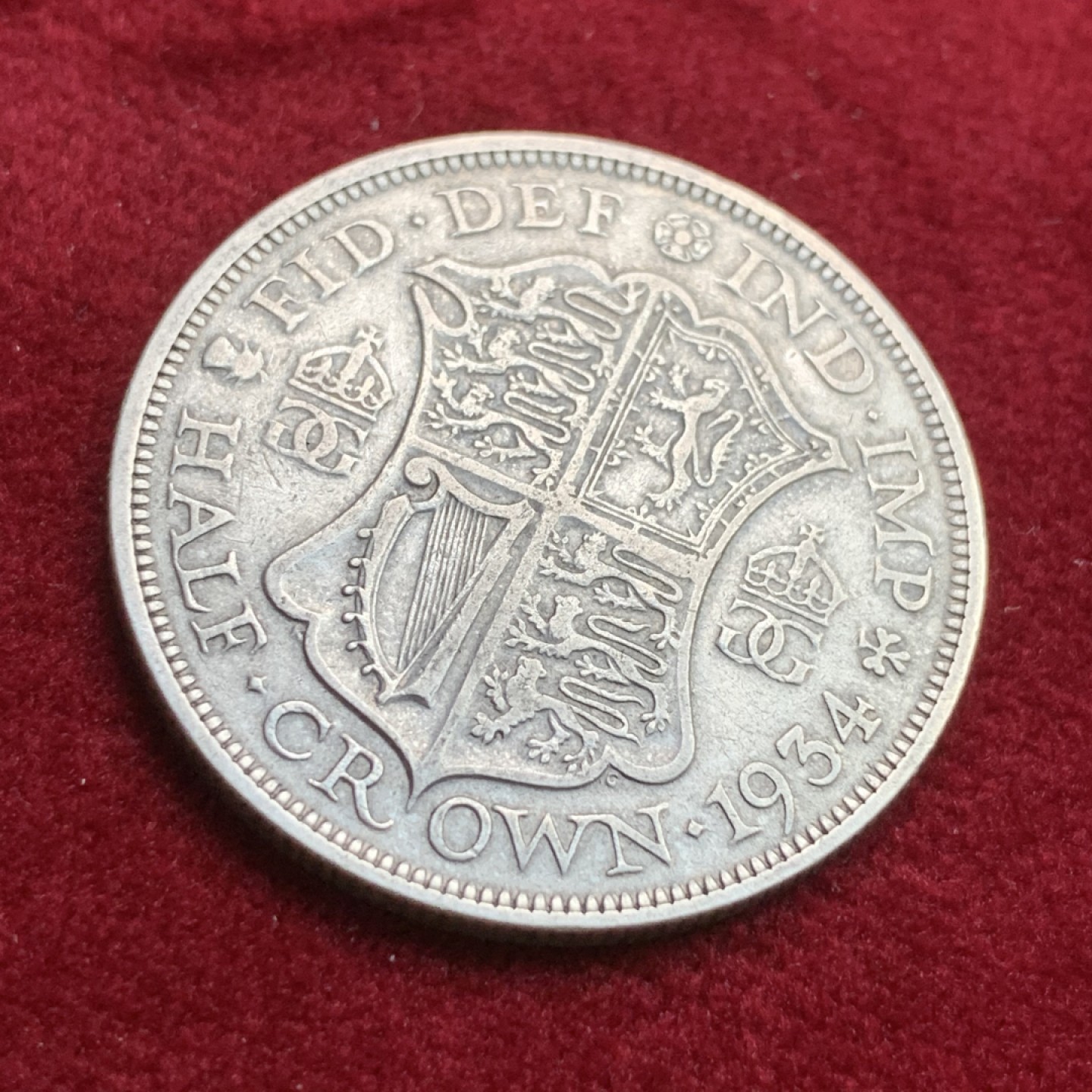 《竞宝斋》第102场-本周四 套币裸币专场（全场不限金额包邮） 英国 1934年 乔五 1/2克朗 银币