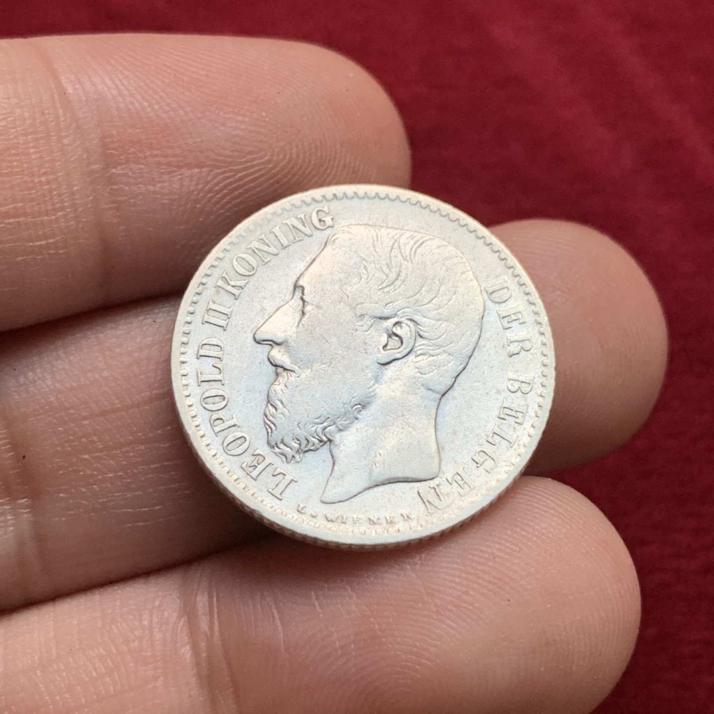 《竞宝斋》第102场-本周四 套币裸币专场（全场不限金额包邮） 比利时 1887年 利奥波德1法郎银币 DER版