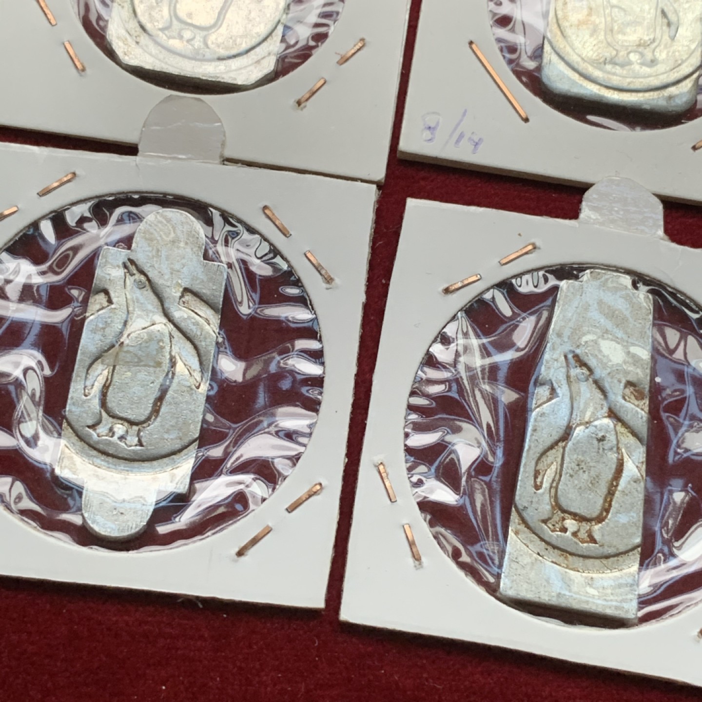 《竞宝斋》第102场-本周四 套币裸币专场（全场不限金额包邮） 北欧挪威 1950-55年 企鹅代用币 一组四枚 铝制