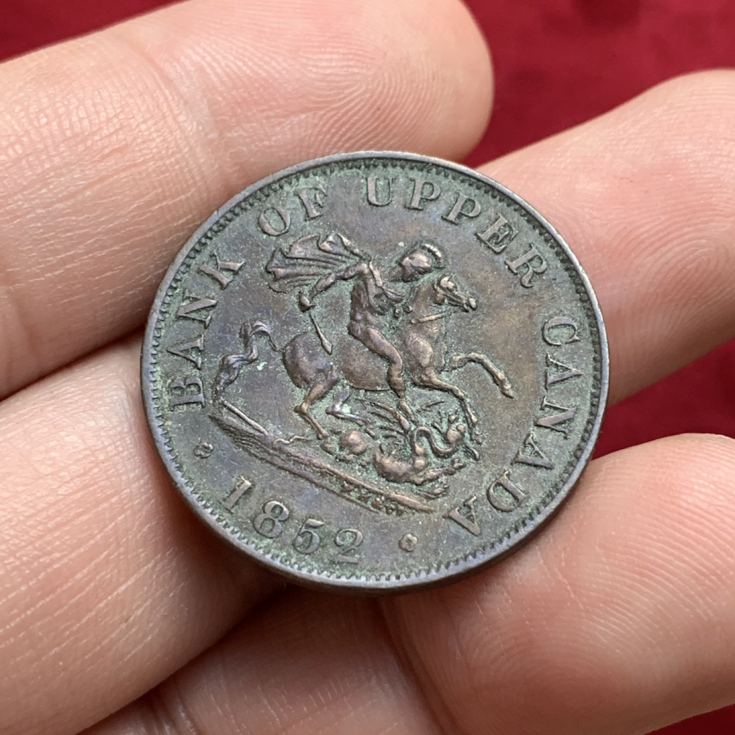 《竞宝斋》第102场-本周四 套币裸币专场（全场不限金额包邮） 加拿大 1852年 半便士 马剑  代用币   token