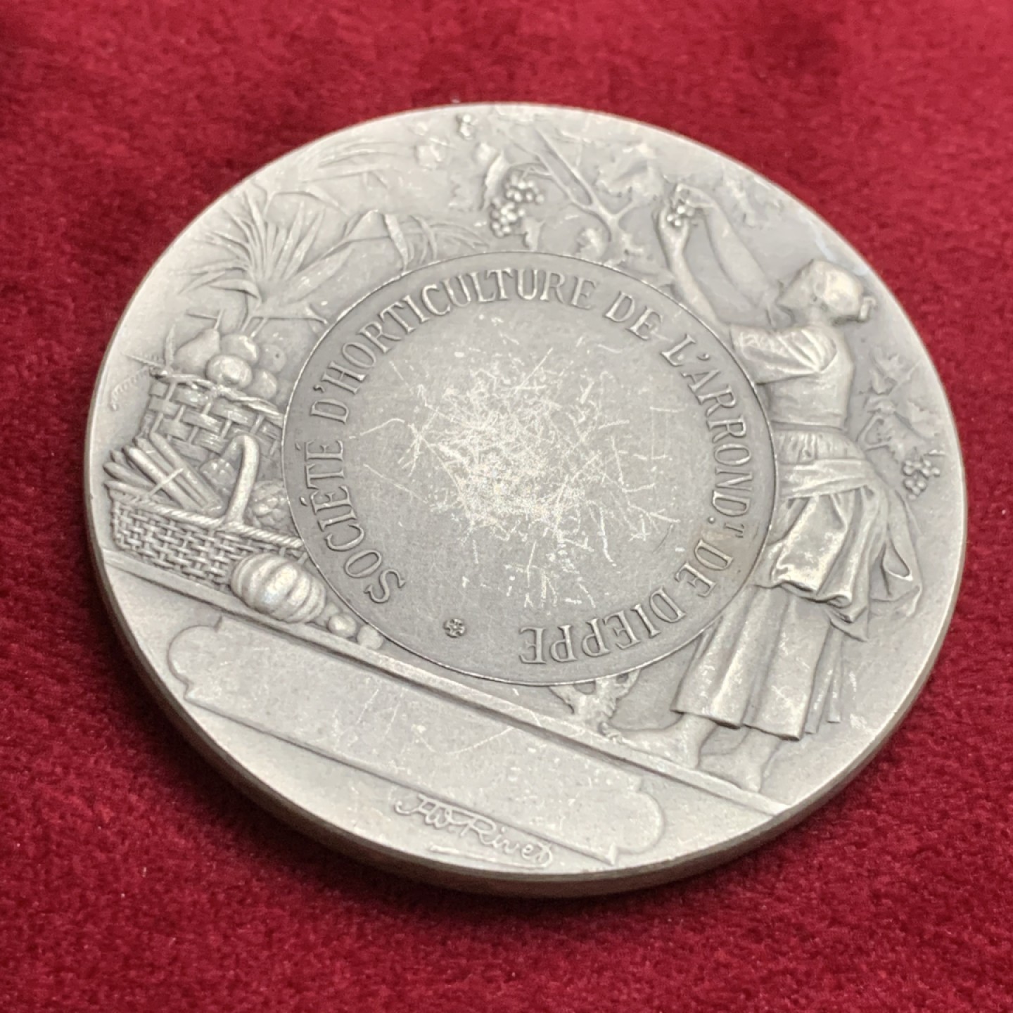 《竞宝斋》第102场-本周四 套币裸币专场（全场不限金额包邮） 法国迪耶普 十九世纪初 农业纪念 银章 61.95克