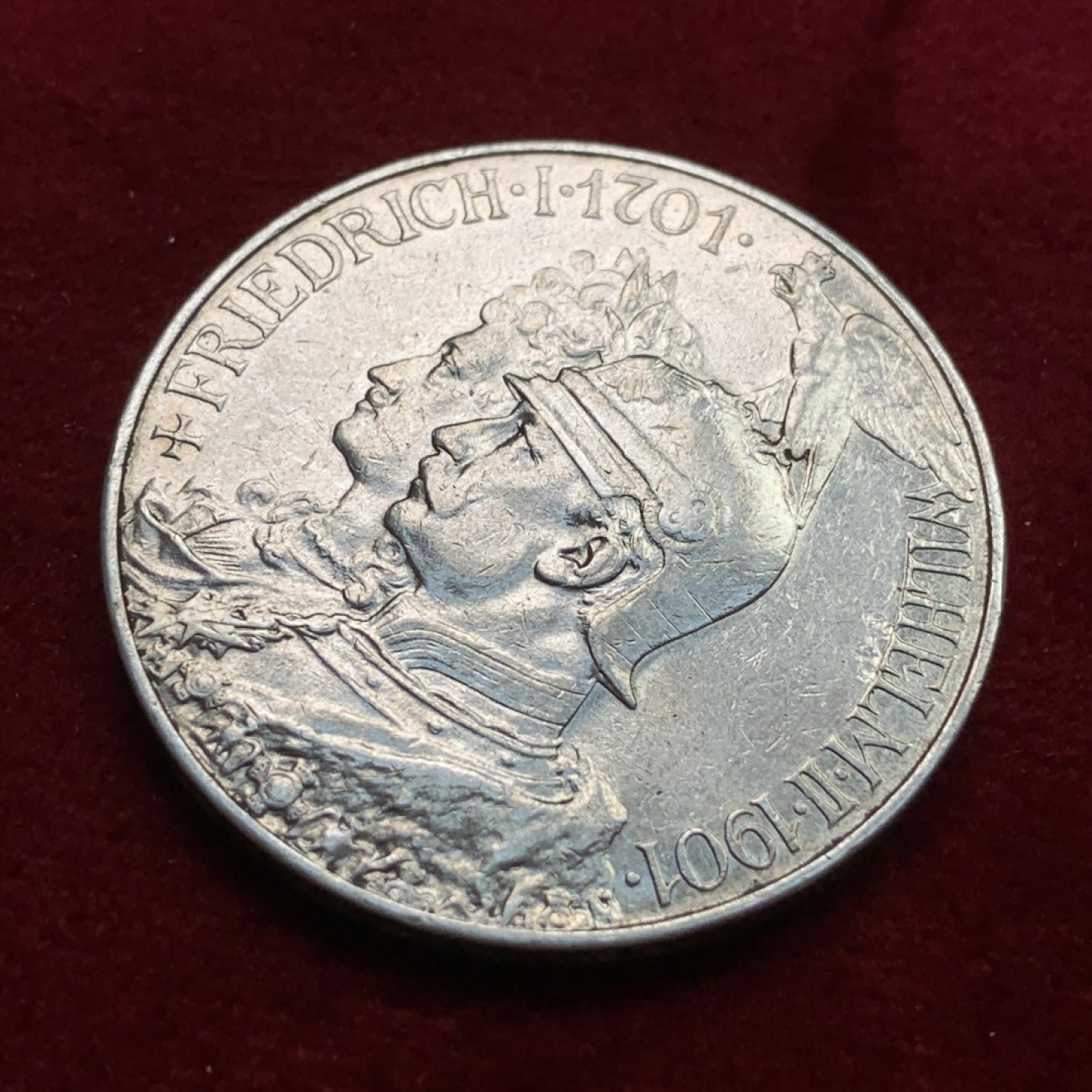 《竞宝斋》第102场-本周四 套币裸币专场（全场不限金额包邮） 德国普鲁士 1901年 两百周年纪念 5马克大银币 