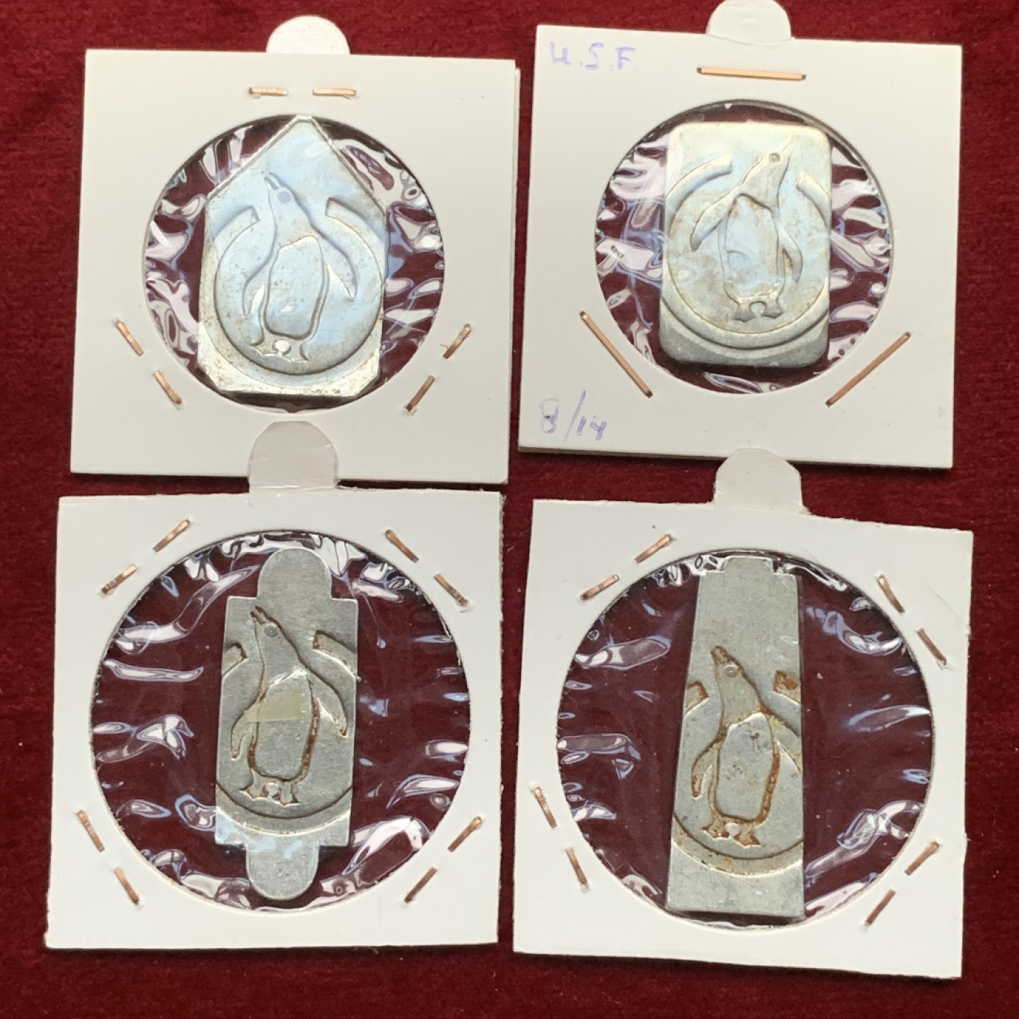 《竞宝斋》第102场-本周四 套币裸币专场（全场不限金额包邮） 北欧挪威 1950-55年 企鹅代用币 一组四枚 铝制