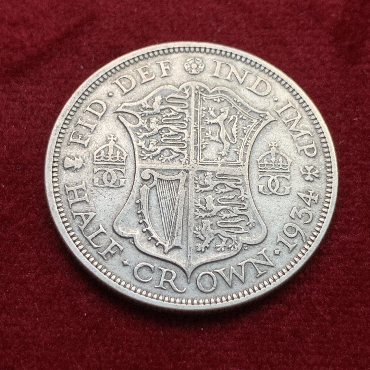 《竞宝斋》第102场-本周四 套币裸币专场（全场不限金额包邮） 英国 1934年 乔五 1/2克朗 银币