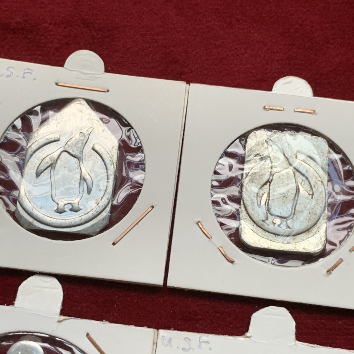 《竞宝斋》第102场-本周四 套币裸币专场（全场不限金额包邮） 北欧挪威 1950-55年 企鹅代用币 一组四枚 铝制