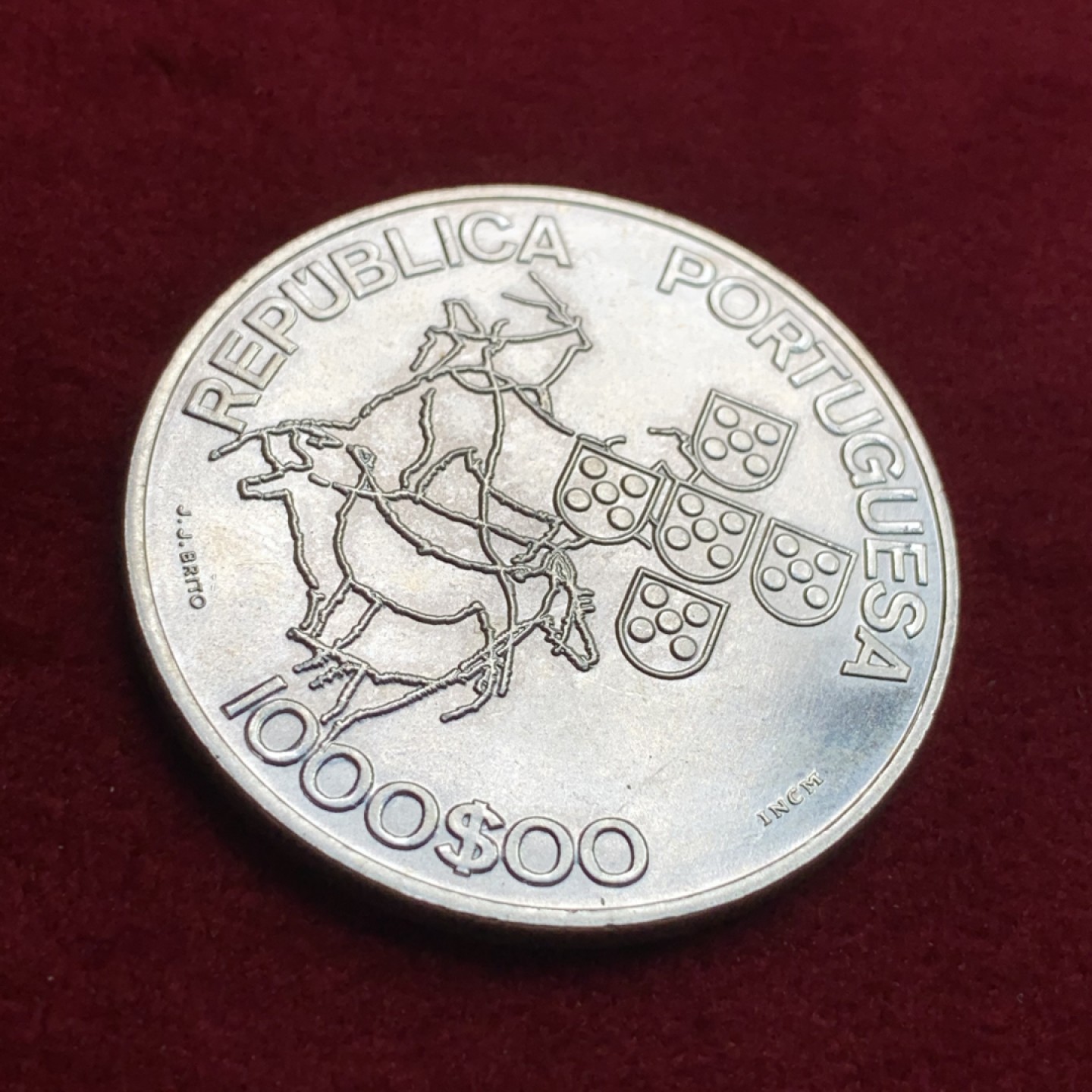 《竞宝斋》第102场-本周四 套币裸币专场（全场不限金额包邮） 葡萄牙 2000年担任欧盟轮值主席国克朗型 纪念大银币 Silver (.500) • 27 g • ⌀ 40 mm