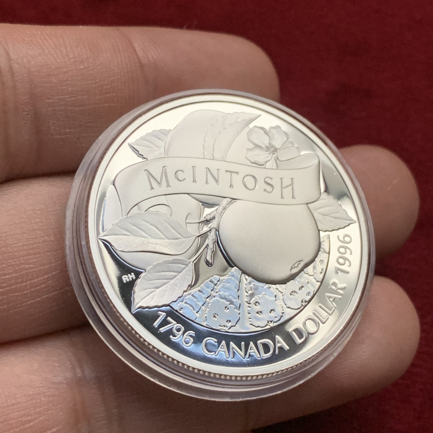 《竞宝斋》第102场-本周四 套币裸币专场（全场不限金额包邮） 加拿大 1996年 麦金托什苹果1元 高银版 精制币