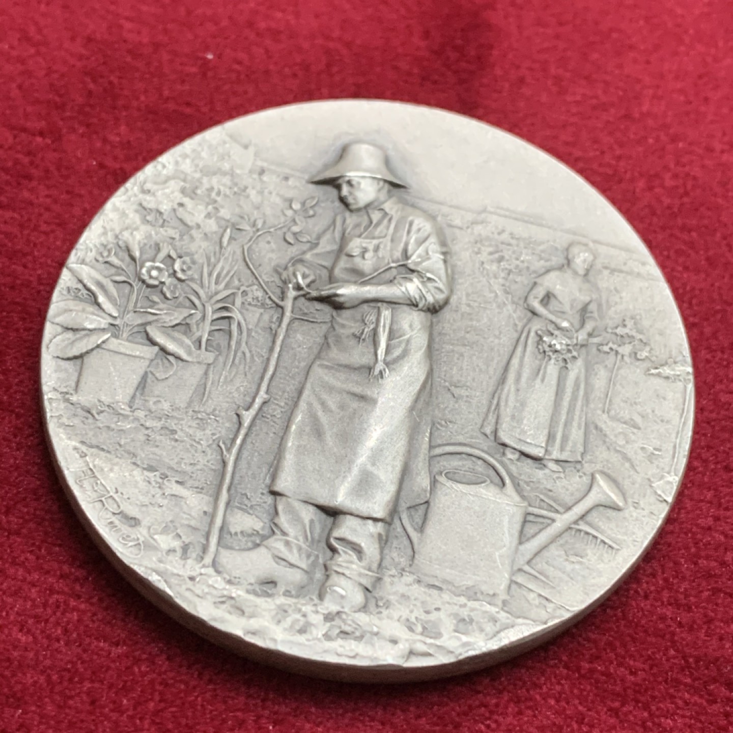 《竞宝斋》第102场-本周四 套币裸币专场（全场不限金额包邮） 法国迪耶普 十九世纪初 农业纪念 银章 61.95克