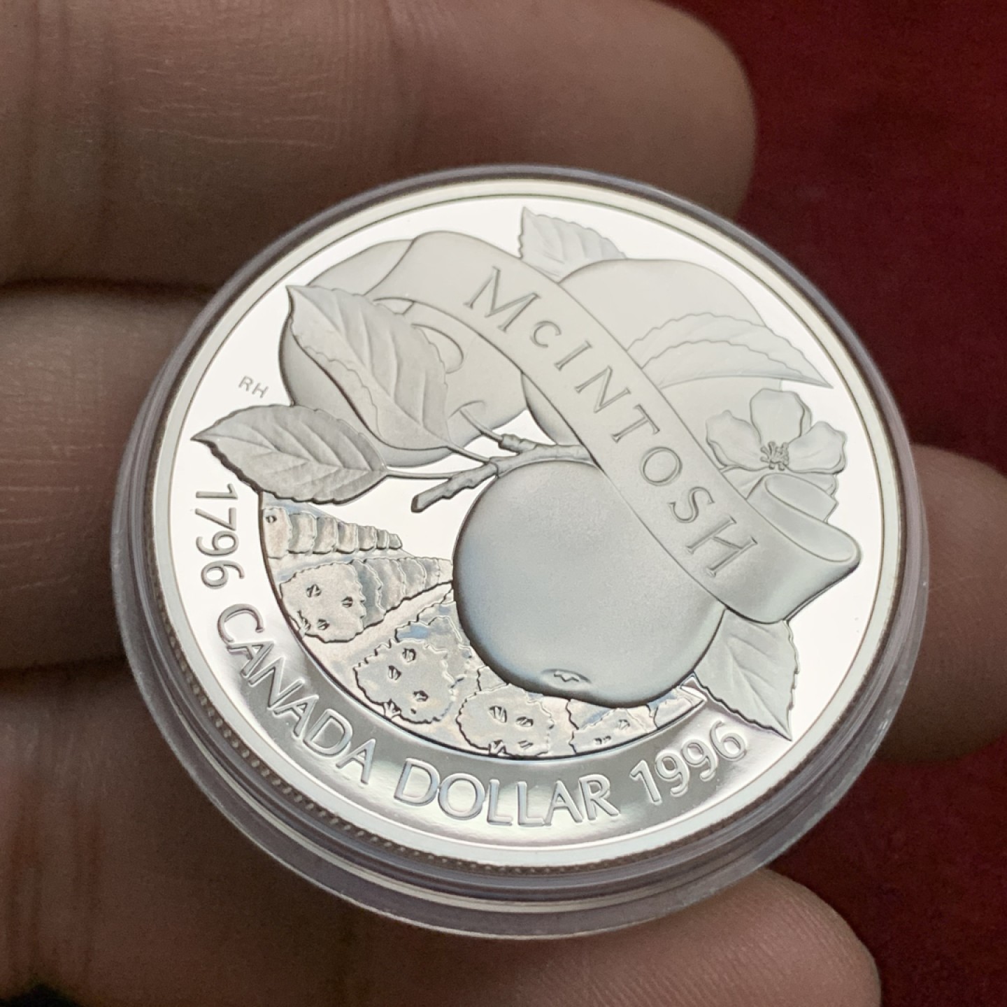 《竞宝斋》第102场-本周四 套币裸币专场（全场不限金额包邮） 加拿大 1996年 麦金托什苹果1元 高银版 精制币