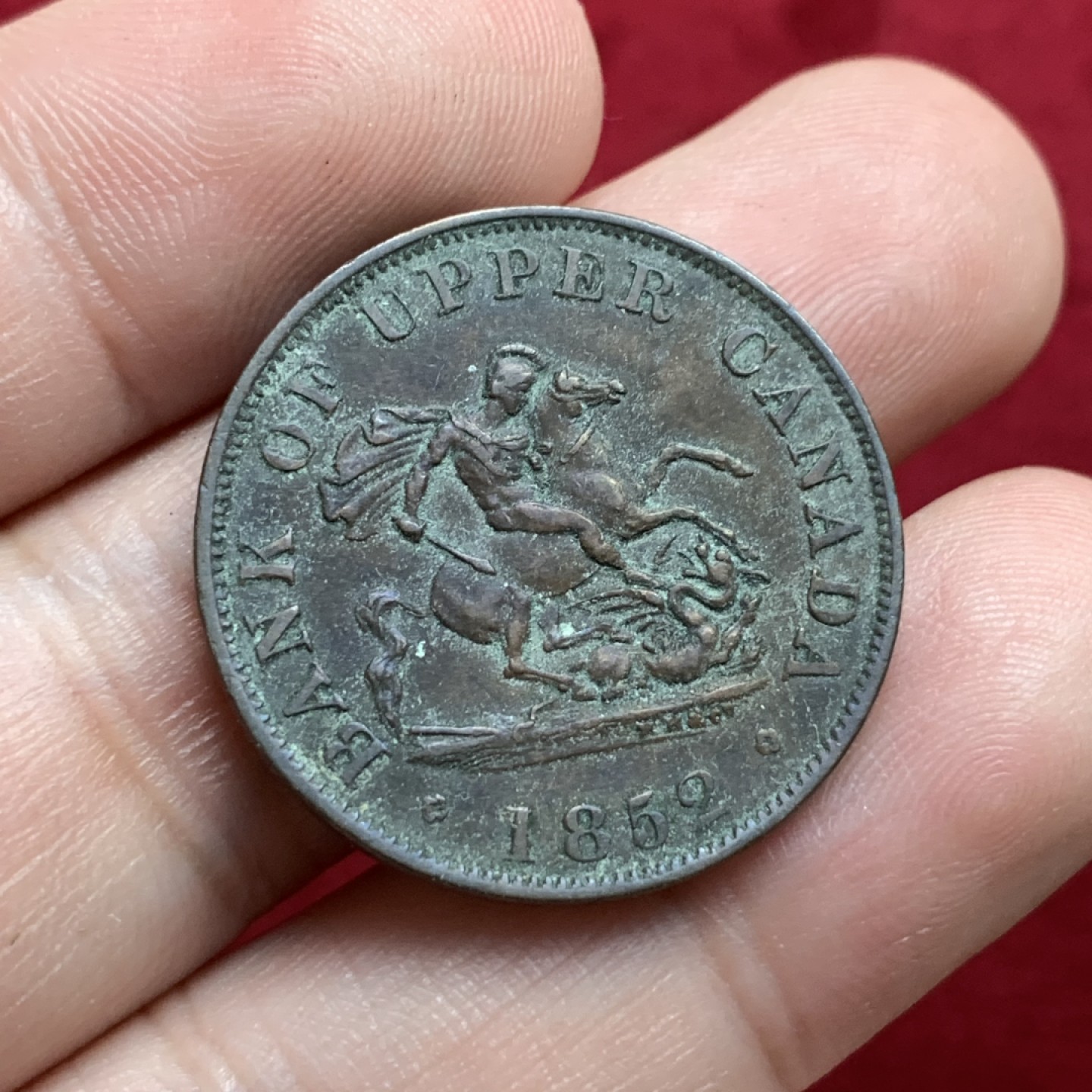 《竞宝斋》第102场-本周四 套币裸币专场（全场不限金额包邮） 加拿大 1852年 半便士 马剑  代用币   token