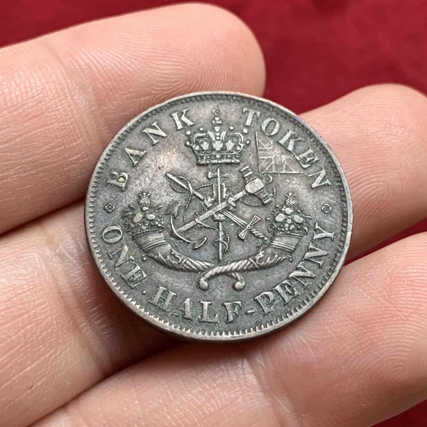 《竞宝斋》第102场-本周四 套币裸币专场（全场不限金额包邮） 加拿大 1852年 半便士 马剑  代用币   token