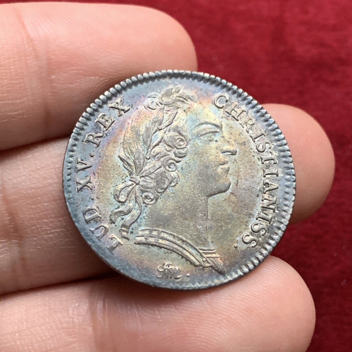 《竞宝斋》第102场-本周四 套币裸币专场（全场不限金额包邮） 法国 1754年路易十五 皇家宝藏系列 银JETON 五彩包浆 非常稀少