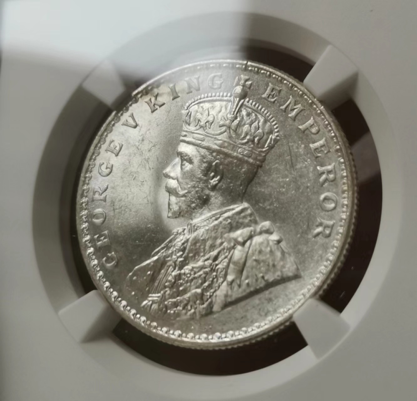 瓶子🏺第60期拍卖会 英属1918年乔治五世1卢比银币