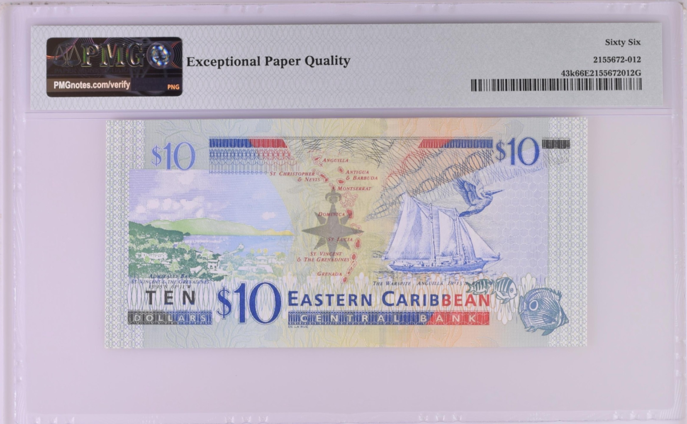 收藏联盟Quantum Auction 第197期拍卖 (已更新) 东加勒比2003年圣基茨10元 PMG66 