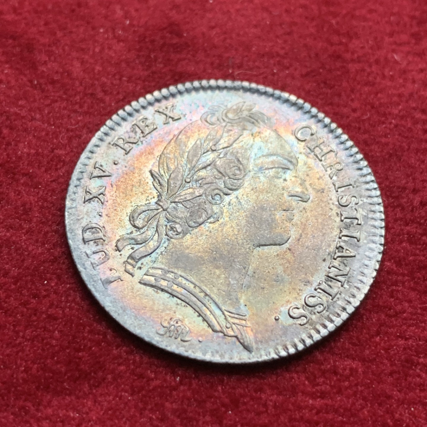 《竞宝斋》第102场-本周四 套币裸币专场（全场不限金额包邮） 法国 1754年路易十五 皇家宝藏系列 银JETON 五彩包浆 非常稀少