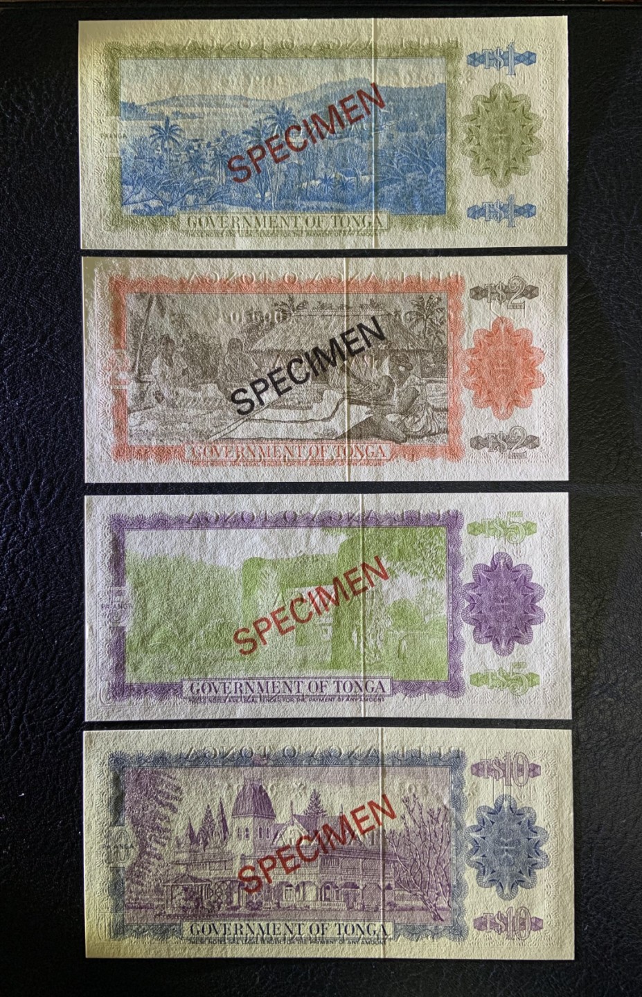 收藏联盟Quantum Auction 第197期拍卖 (已更新) 汤加1978年1-10潘戈限量同号收藏纸币 品相全新UNC 带官方纪念册