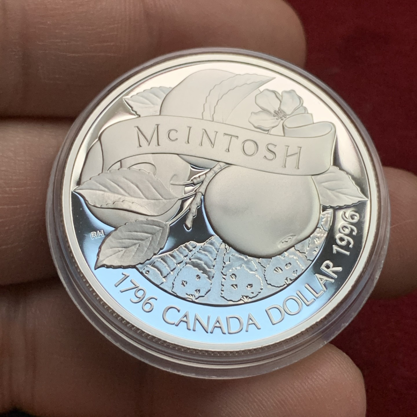 《竞宝斋》第102场-本周四 套币裸币专场（全场不限金额包邮） 加拿大 1996年 麦金托什苹果1元 高银版 精制币