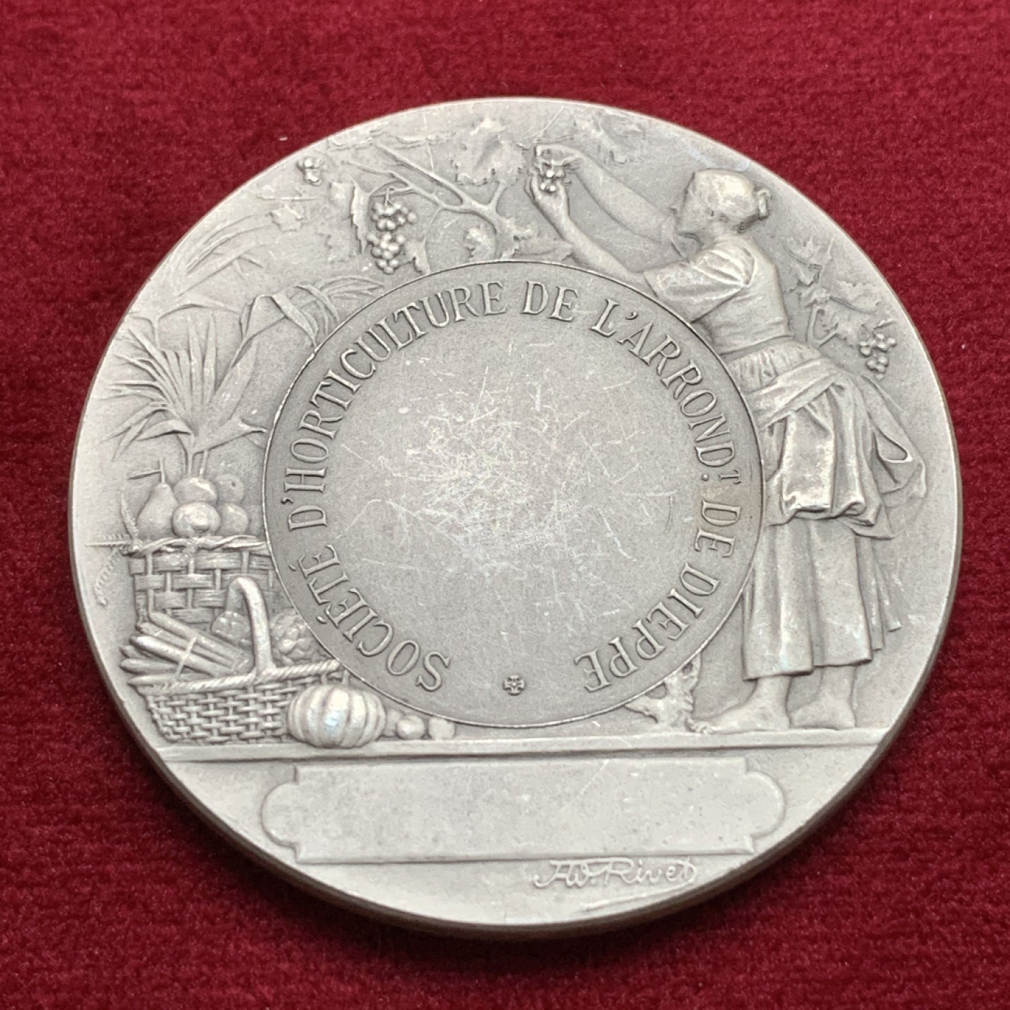 《竞宝斋》第102场-本周四 套币裸币专场（全场不限金额包邮） 法国迪耶普 十九世纪初 农业纪念 银章 61.95克