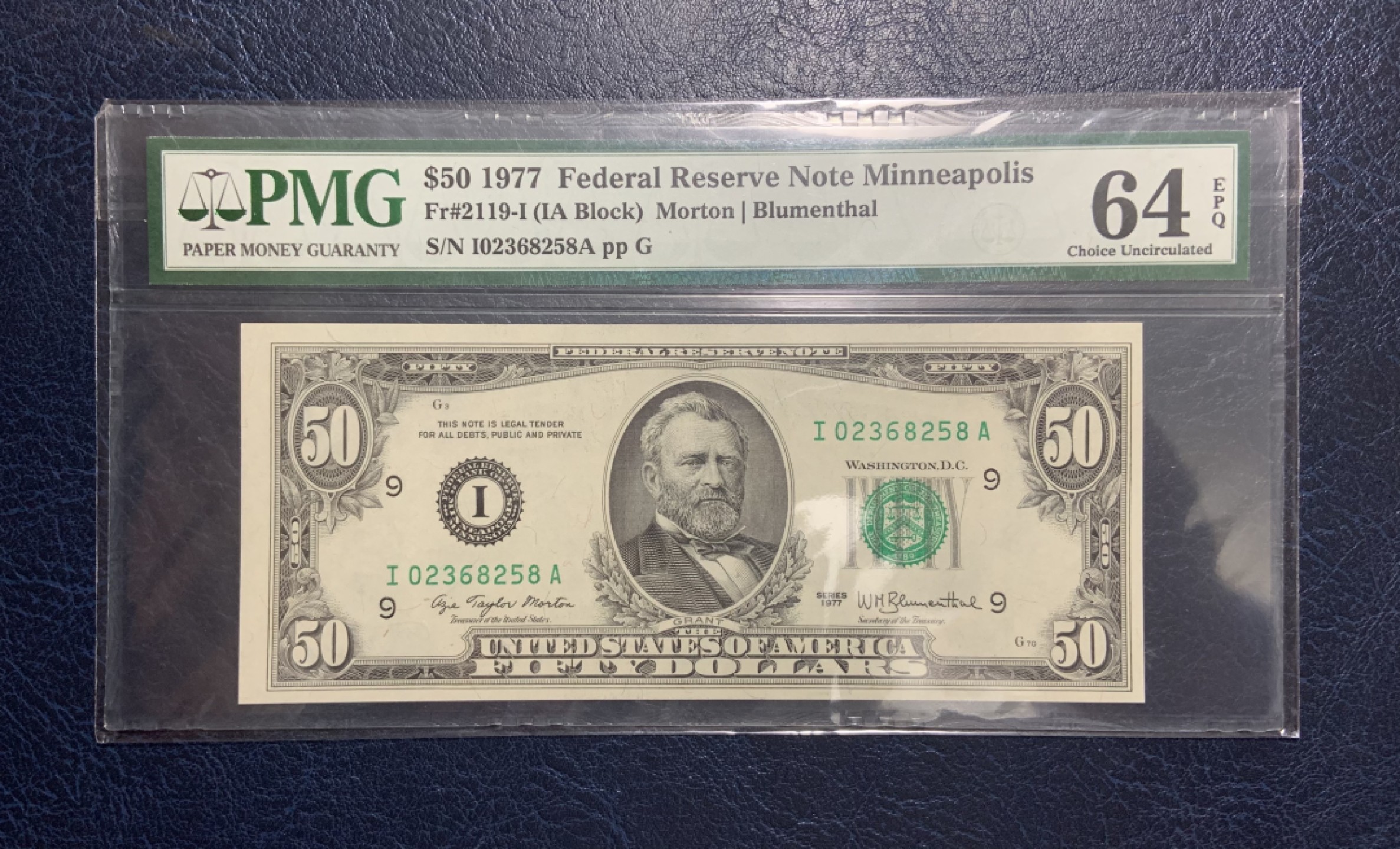 收藏联盟Quantum Auction 第197期拍卖 (已更新) 美国1977年联邦储备券50元 PMG64e