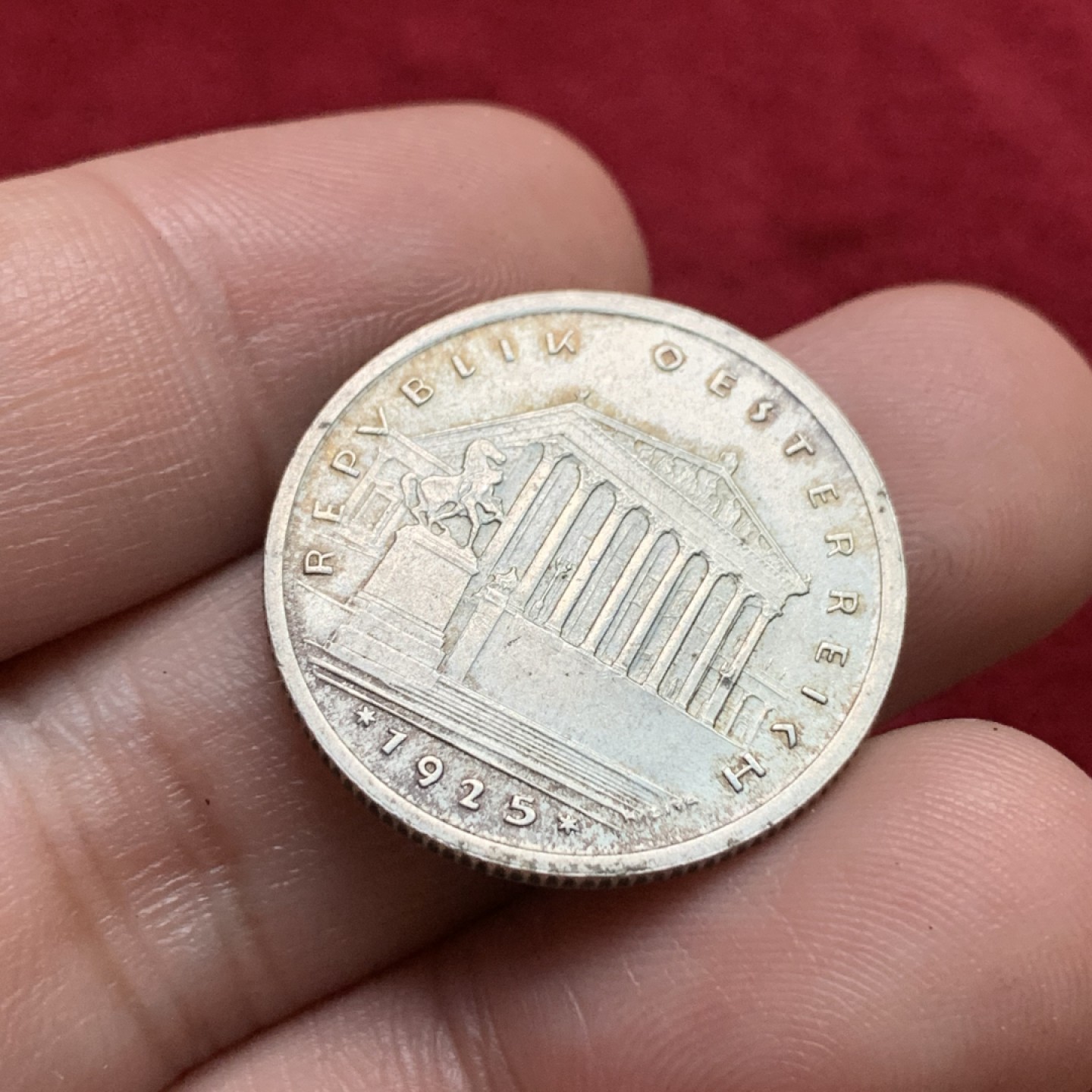 《竞宝斋》第102场-本周四 套币裸币专场（全场不限金额包邮） 奥利地 1925年 1先令银币  双面转光