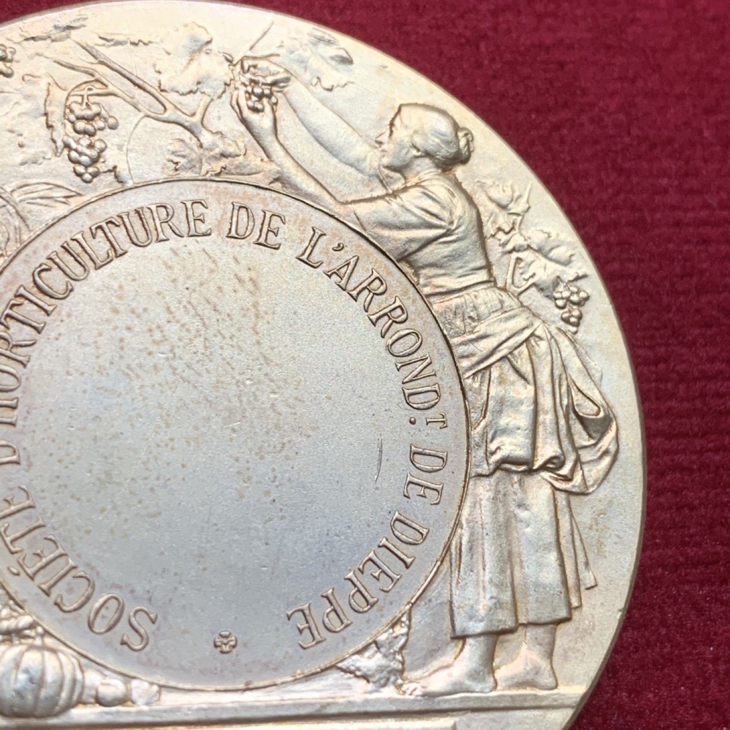 《竞宝斋》第102场-本周四 套币裸币专场（全场不限金额包邮） 法国迪耶普 十九世纪初 农业纪念 镀金银章 61.45克