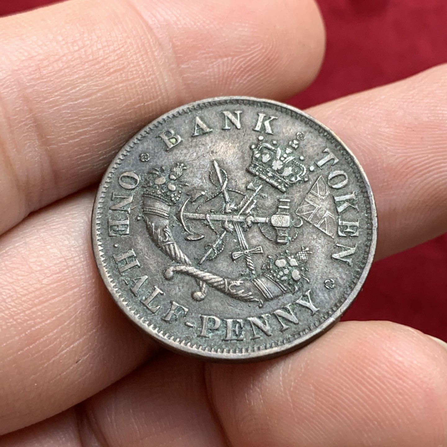 《竞宝斋》第102场-本周四 套币裸币专场（全场不限金额包邮） 加拿大 1852年 半便士 马剑  代用币   token