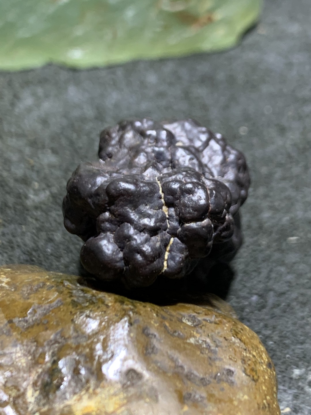 精美罕见外蒙戈壁黑金刚原石一块，