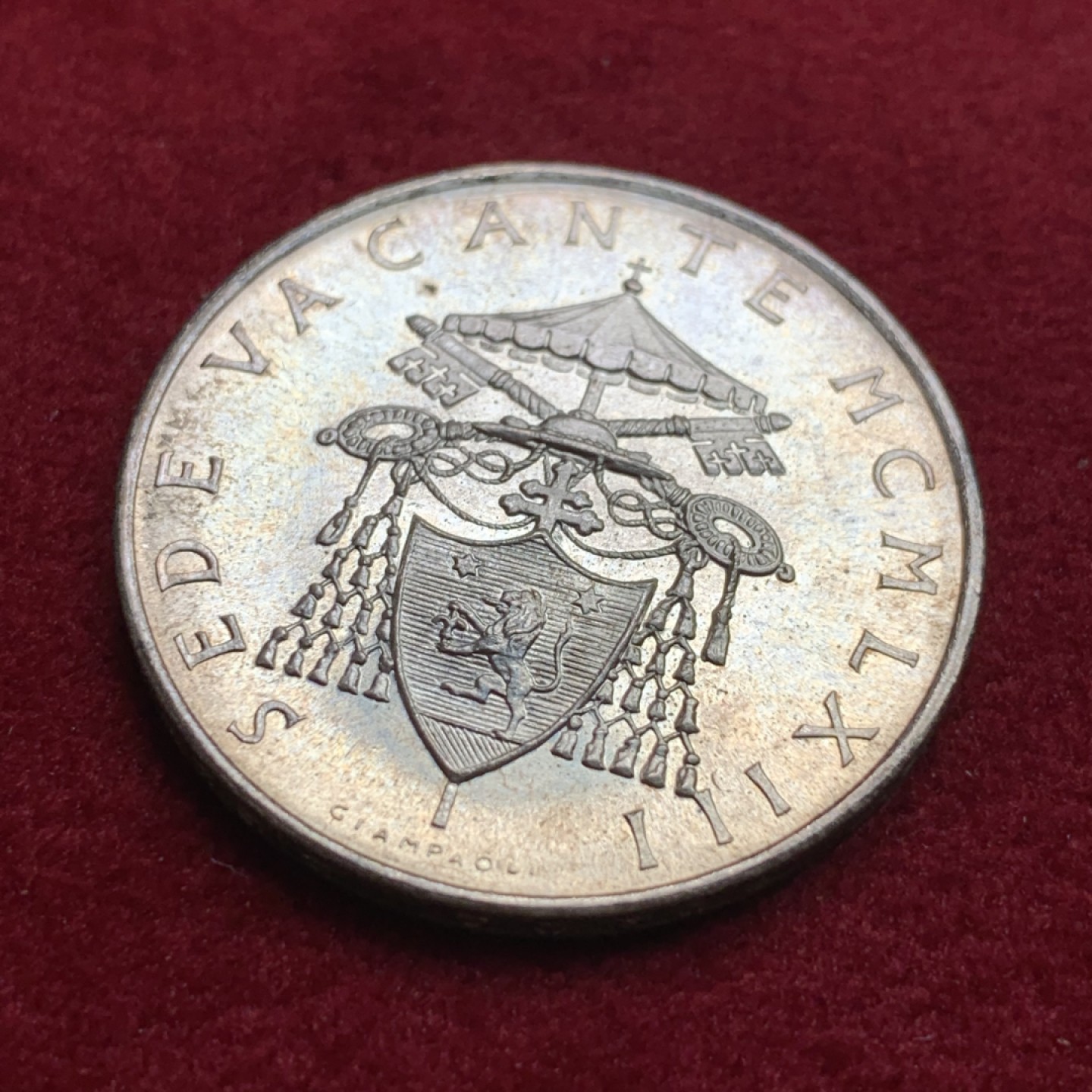 《竞宝斋》第102场-本周四 套币裸币专场（全场不限金额包邮） 梵蒂冈 1958年 教皇缺位 500里拉 银币 BU品