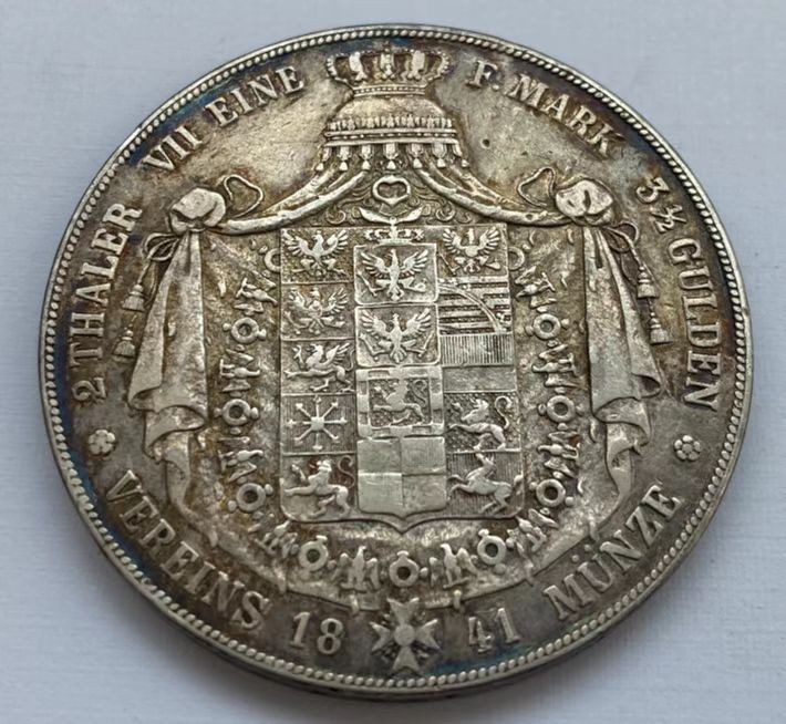 瓶子🏺第60期拍卖会 德国1841年普鲁士威廉四世2泰勒大银币