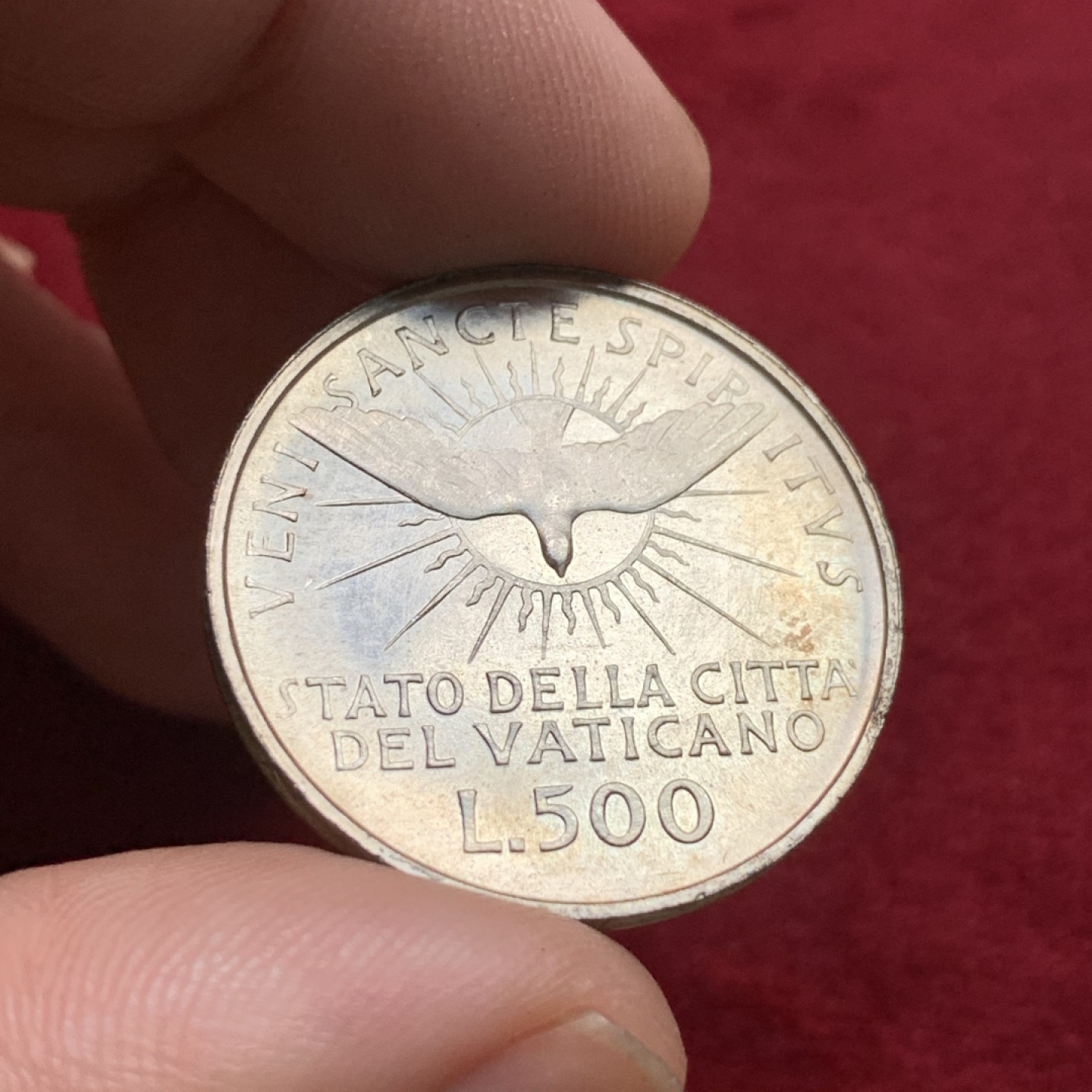 《竞宝斋》第102场-本周四 套币裸币专场（全场不限金额包邮） 梵蒂冈 1958年 教皇缺位 500里拉 银币 BU品