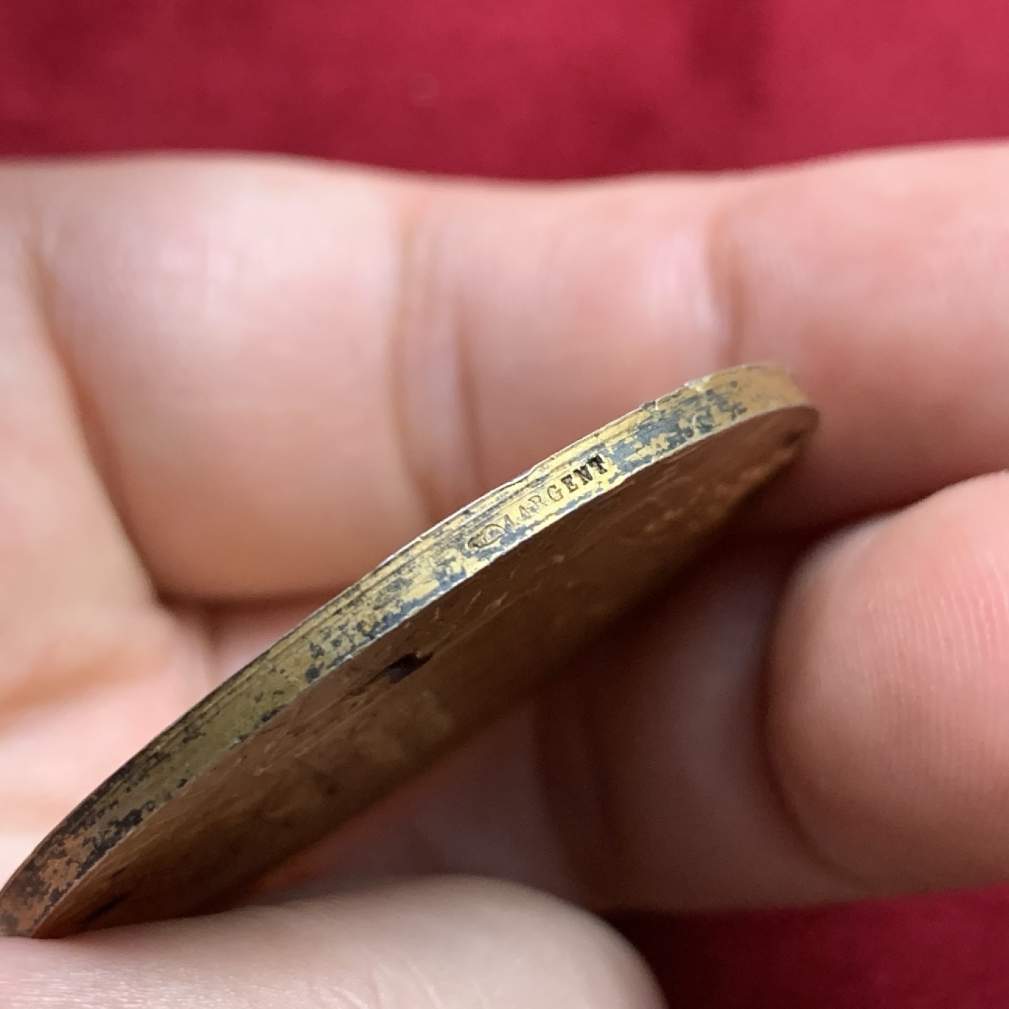 《竞宝斋》第102场-本周四 套币裸币专场（全场不限金额包邮） 法国十九世纪初 农业协会 镀金银章 35.88克