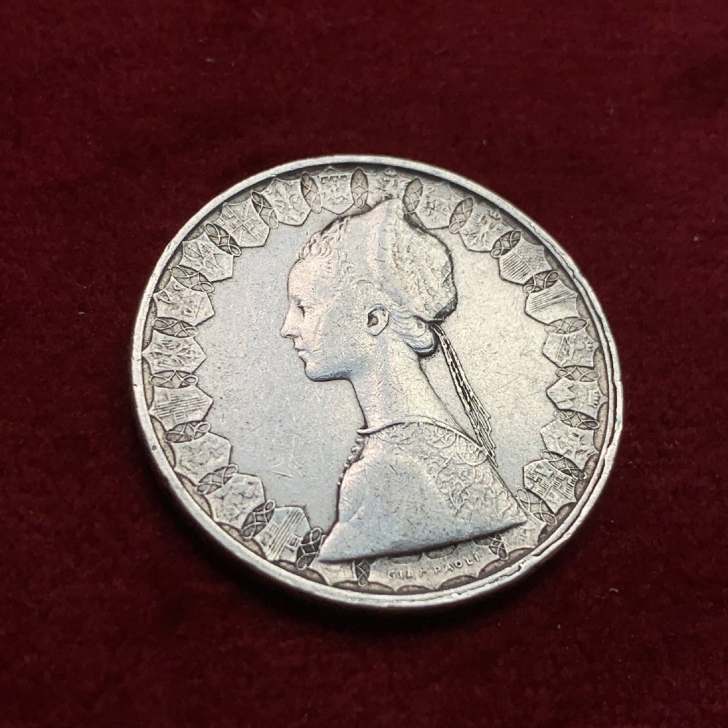 《竞宝斋》第102场-本周四 套币裸币专场（全场不限金额包邮） 意大利 1961年 帆船少女500里拉银币