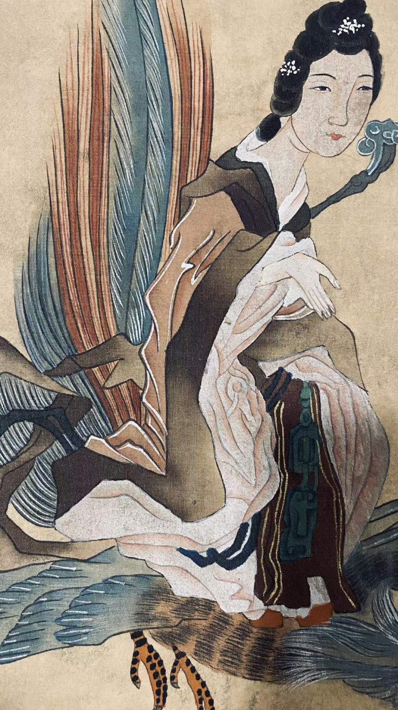 陈洪绶绢本花鸟立轴。明末清初著名书画家、诗人陈洪绶（1599年—1652年），字章侯，晚号老迟、悔迟，汉族，浙江绍兴府诸暨县枫桥陈家村。