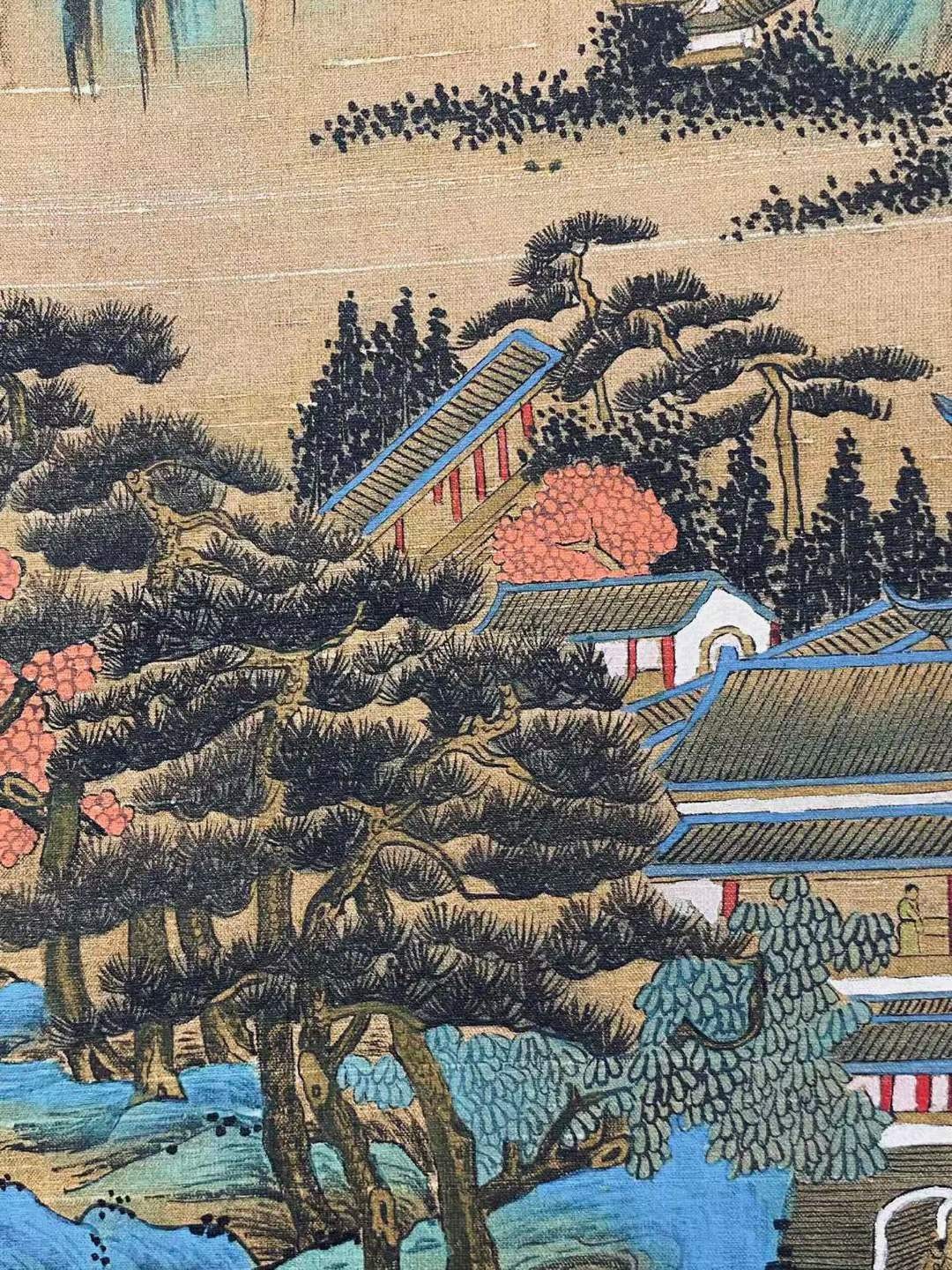 仇英绢本立轴。（约1498年—约1552年），字实父，号十洲，原籍江苏太仓，后移居吴县（今苏州），明代绘画大师。