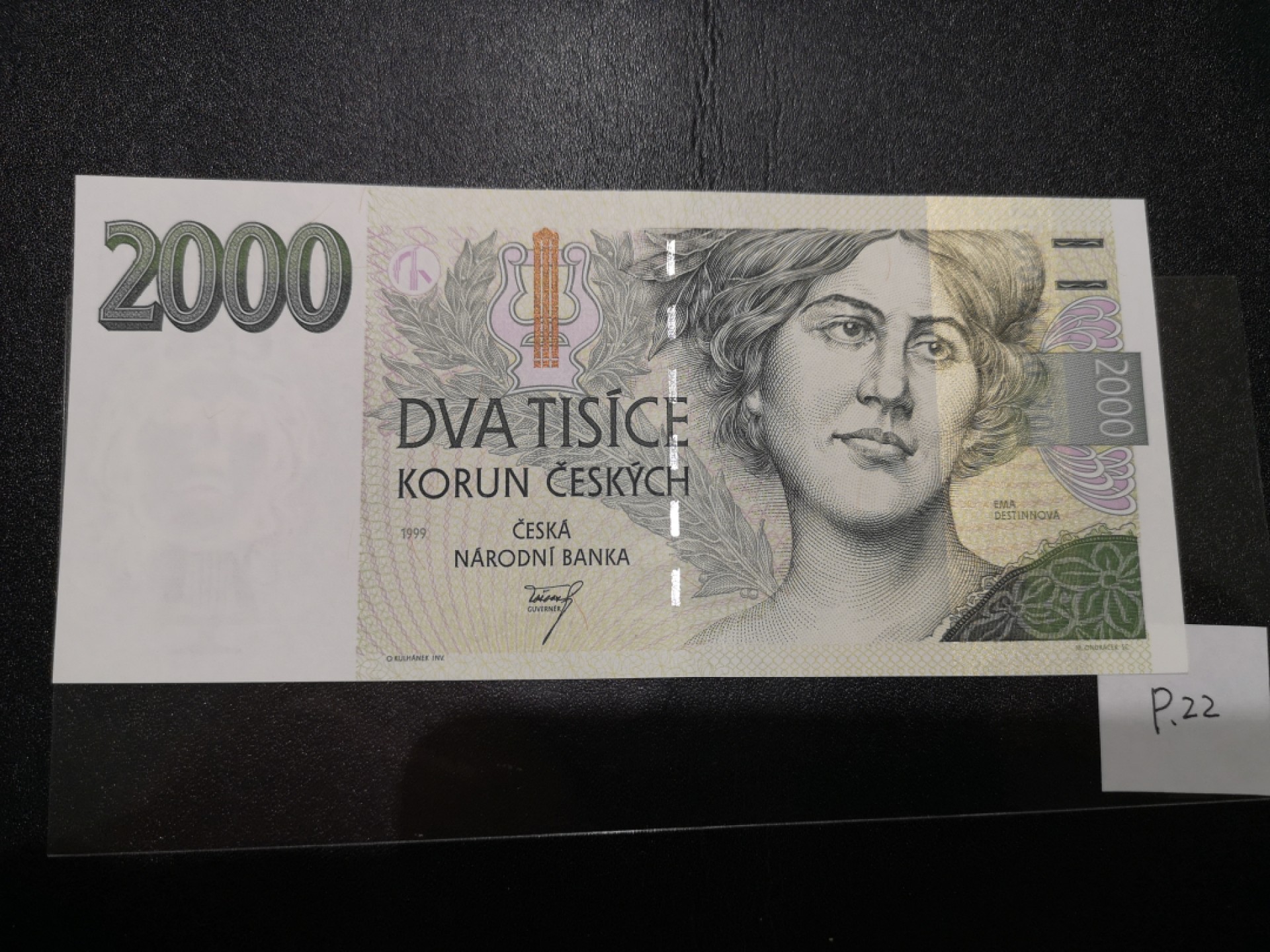 《外钞收藏家》第二百零七期（东欧三国裸钞专场） 捷克-1999-2000 克朗 唯一冠B 全新