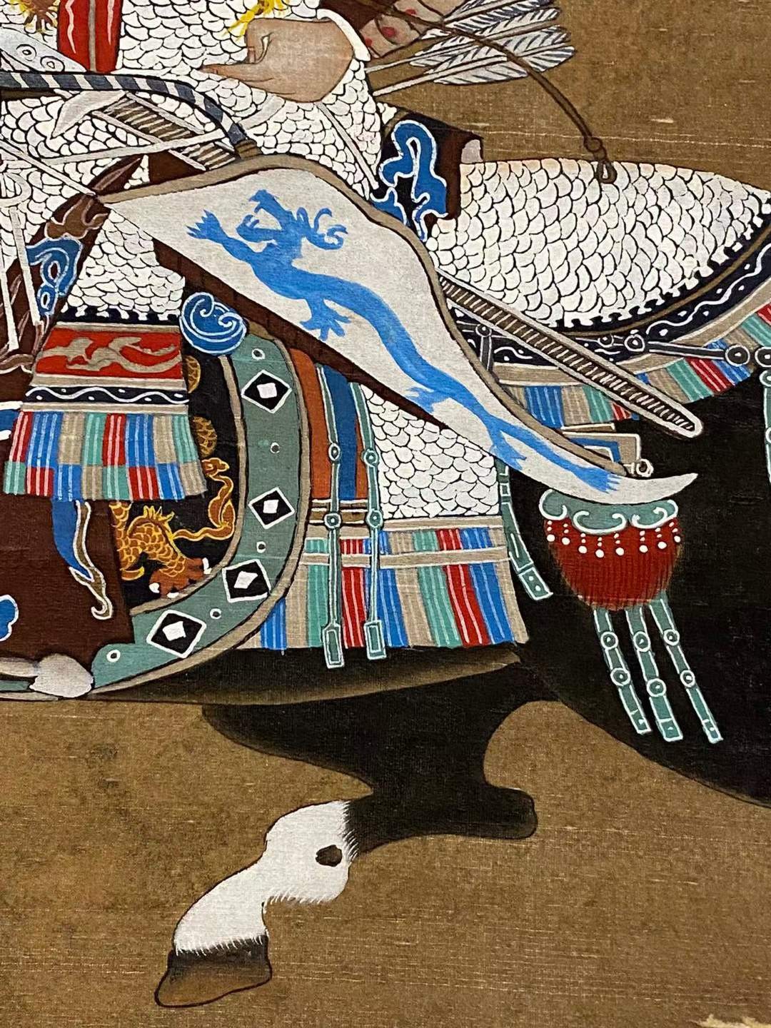 丁观鹏（清代画家）绢本人物骑马狩猎图立轴