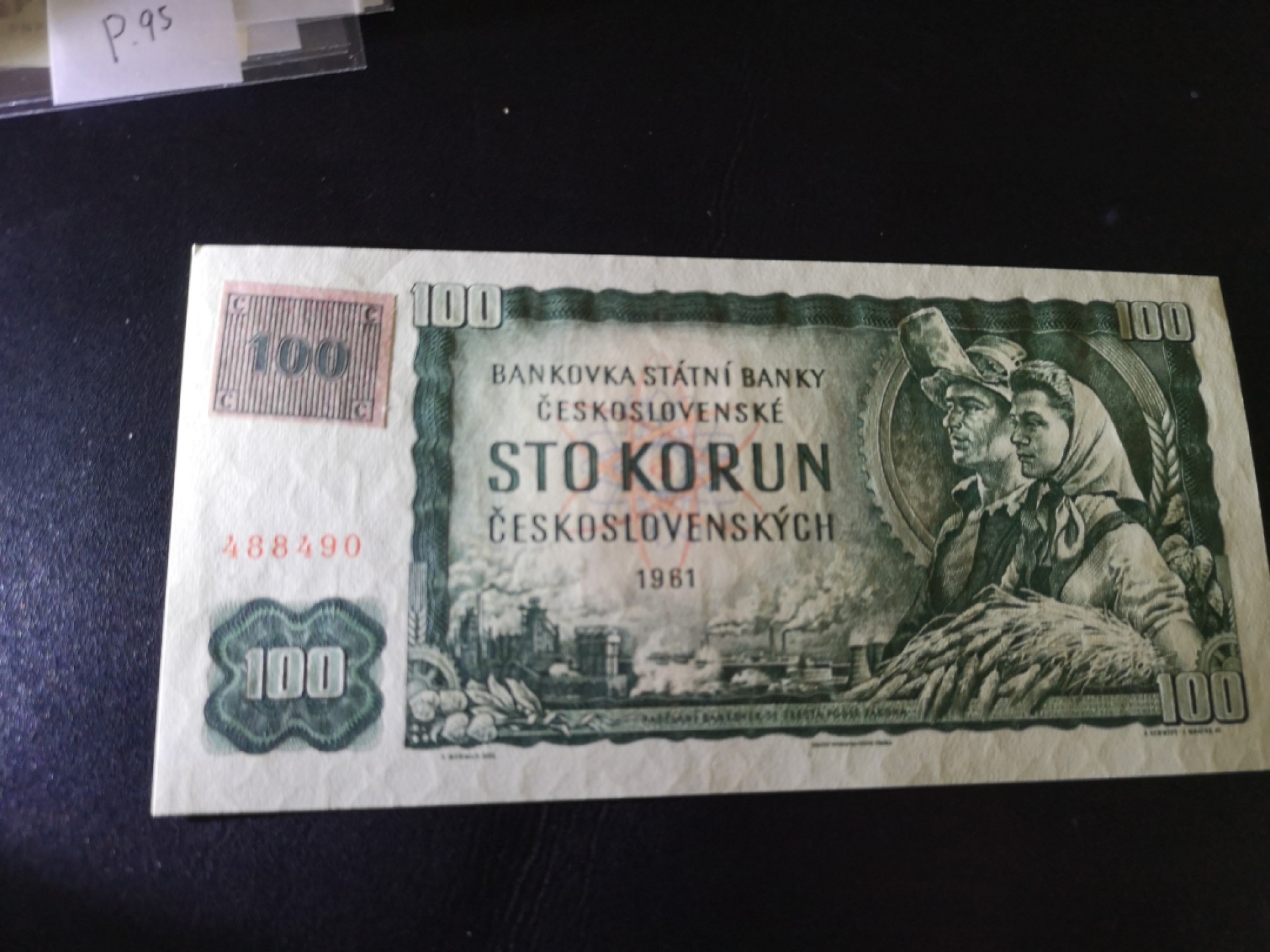 《外钞收藏家》第二百零七期（东欧三国裸钞专场） 捷克-1961-100 克朗 1993年独立后发行 全新 角轻微翘 微小瑕疵