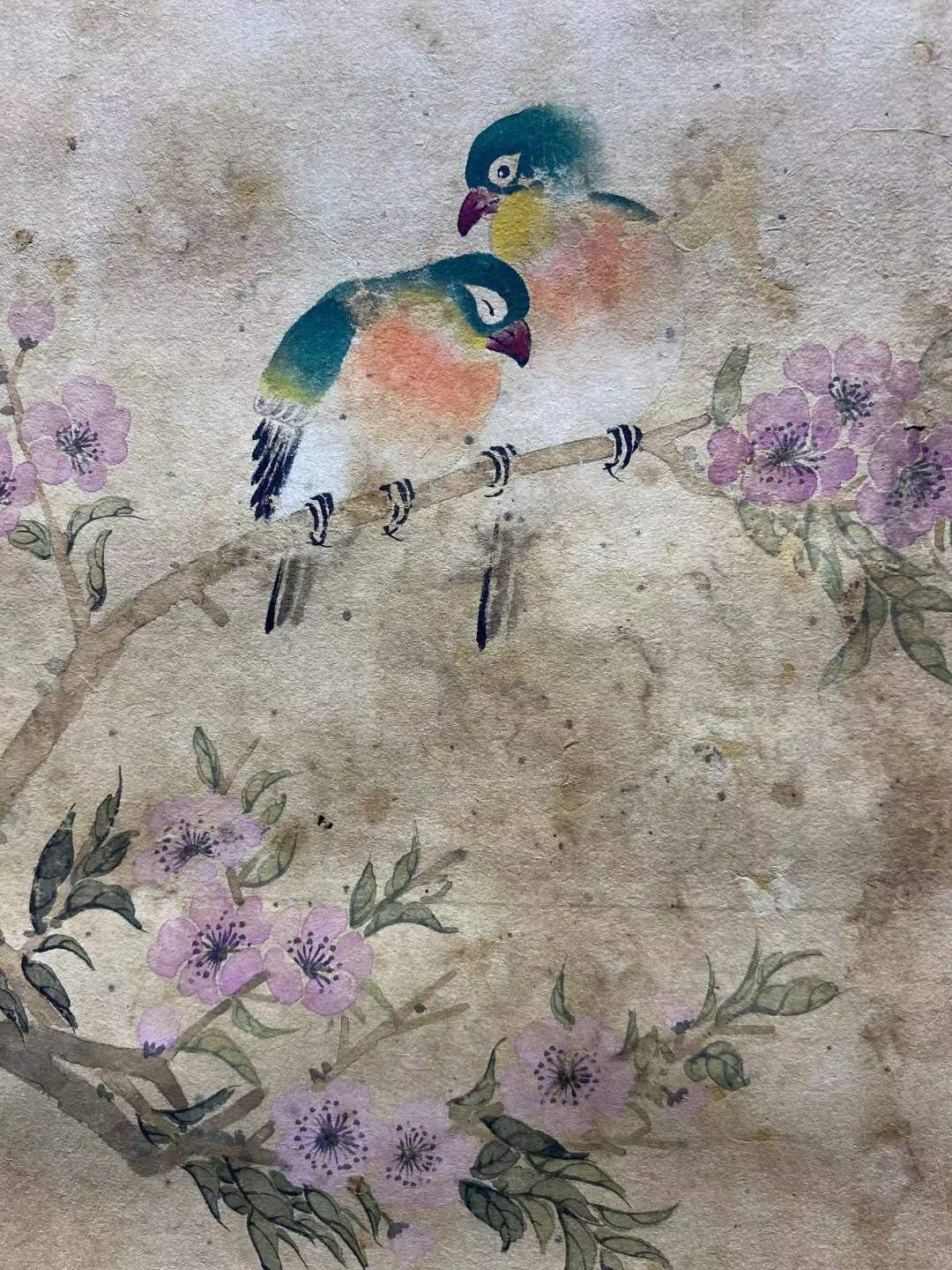 邹一桂纸本花鸟立轴。1688年－1772年清代官员，画家。擅画花卉，学恽寿平画法，风格清秀。曾作《百花卷》。