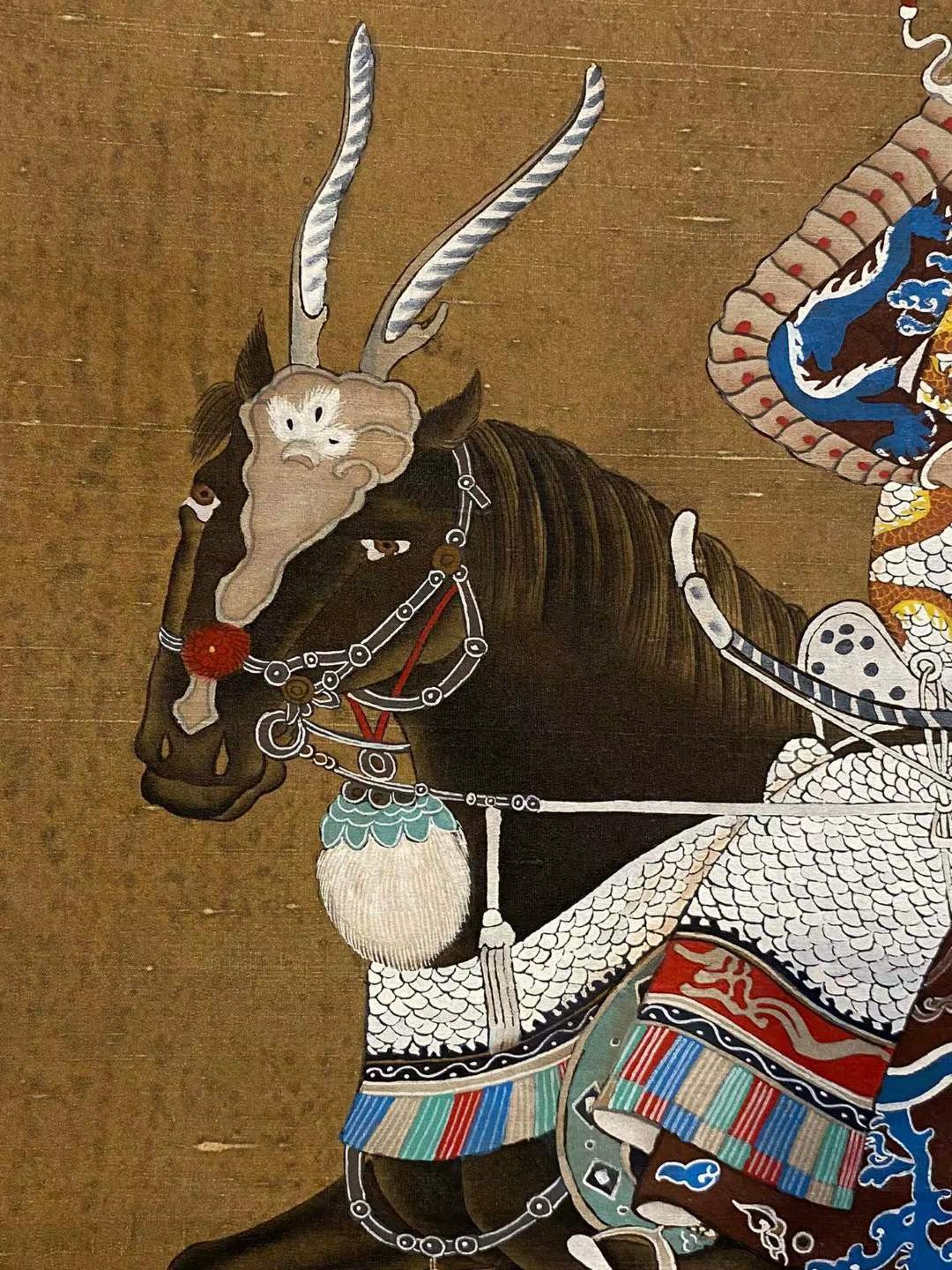 丁观鹏（清代画家）绢本人物骑马狩猎图立轴