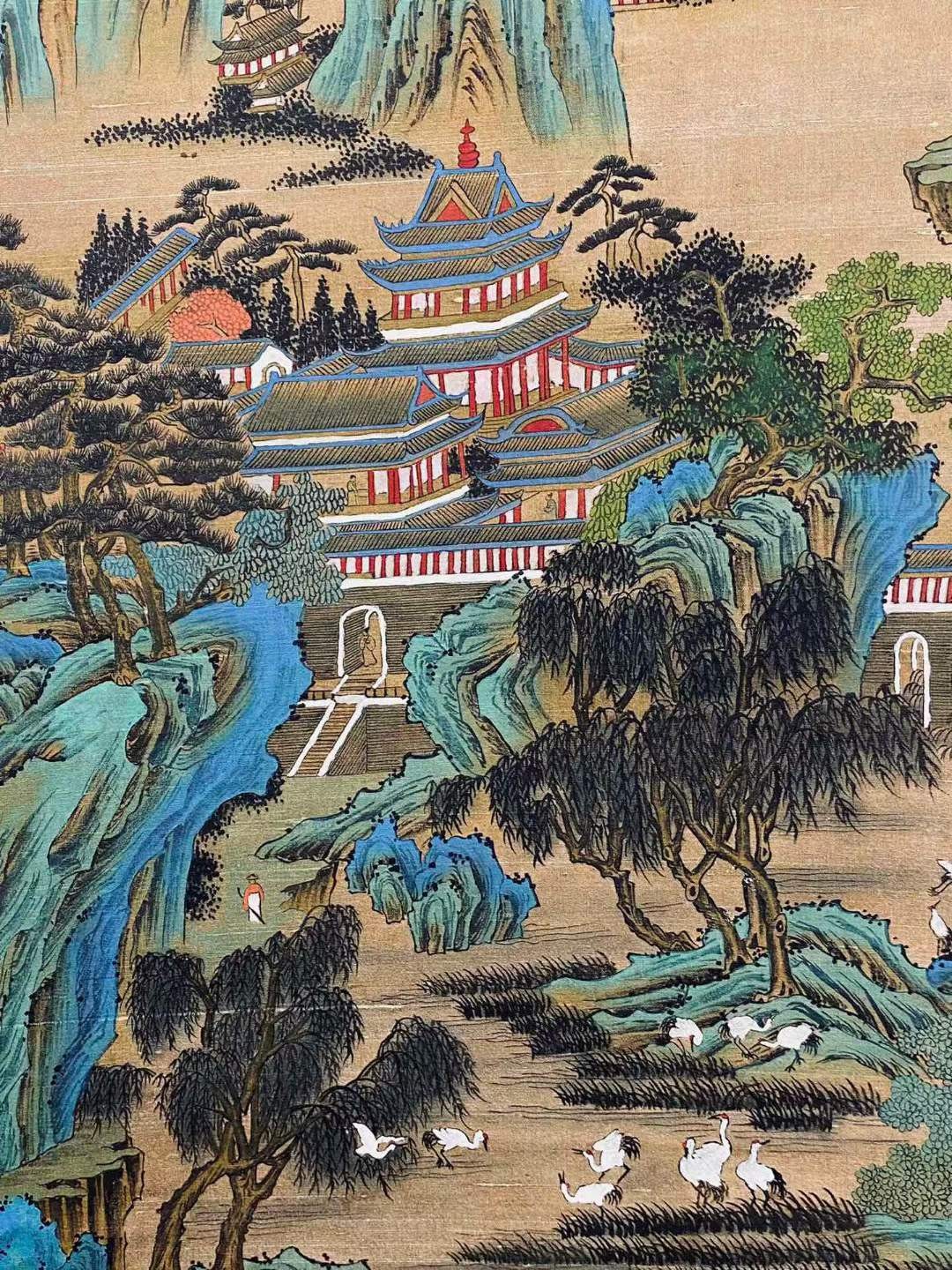 仇英绢本立轴。（约1498年—约1552年），字实父，号十洲，原籍江苏太仓，后移居吴县（今苏州），明代绘画大师。