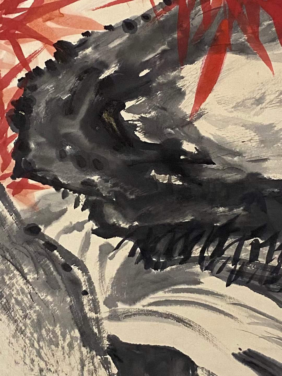 启功纸本竹子图立轴