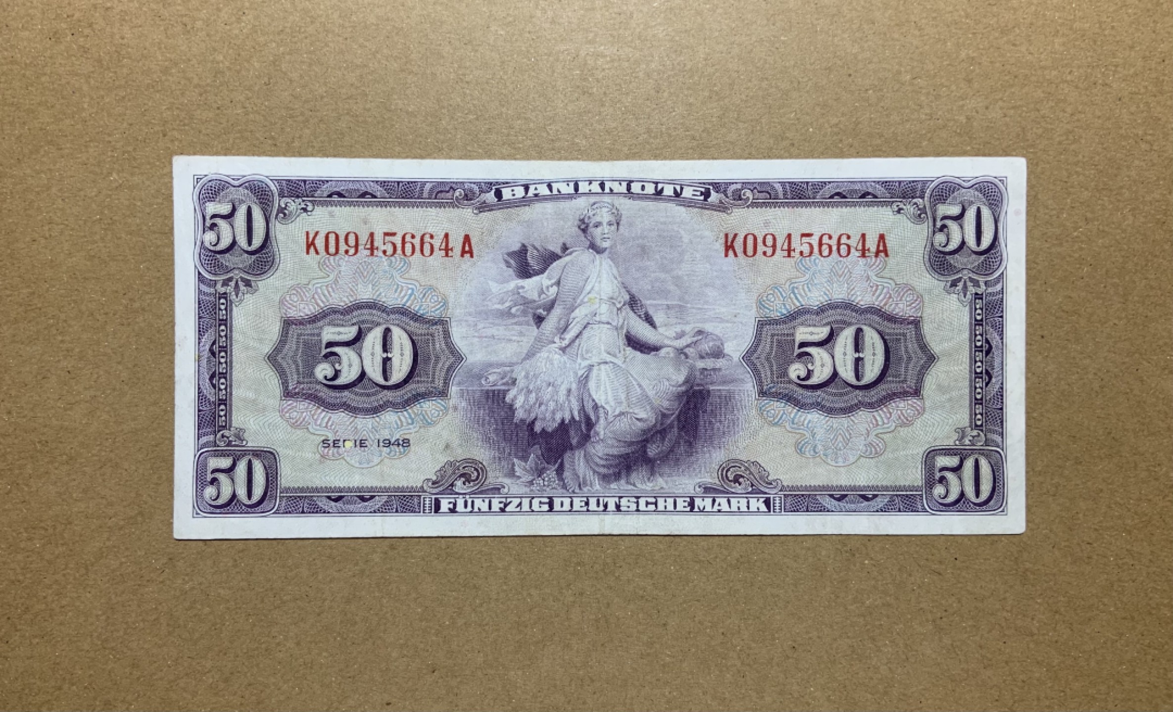 收藏联盟Quantum Auction 第197期拍卖 (已更新) 德国联邦1948年50马克 非全新 品相如图 非常稀少 二战后美占区发行的首套纸币