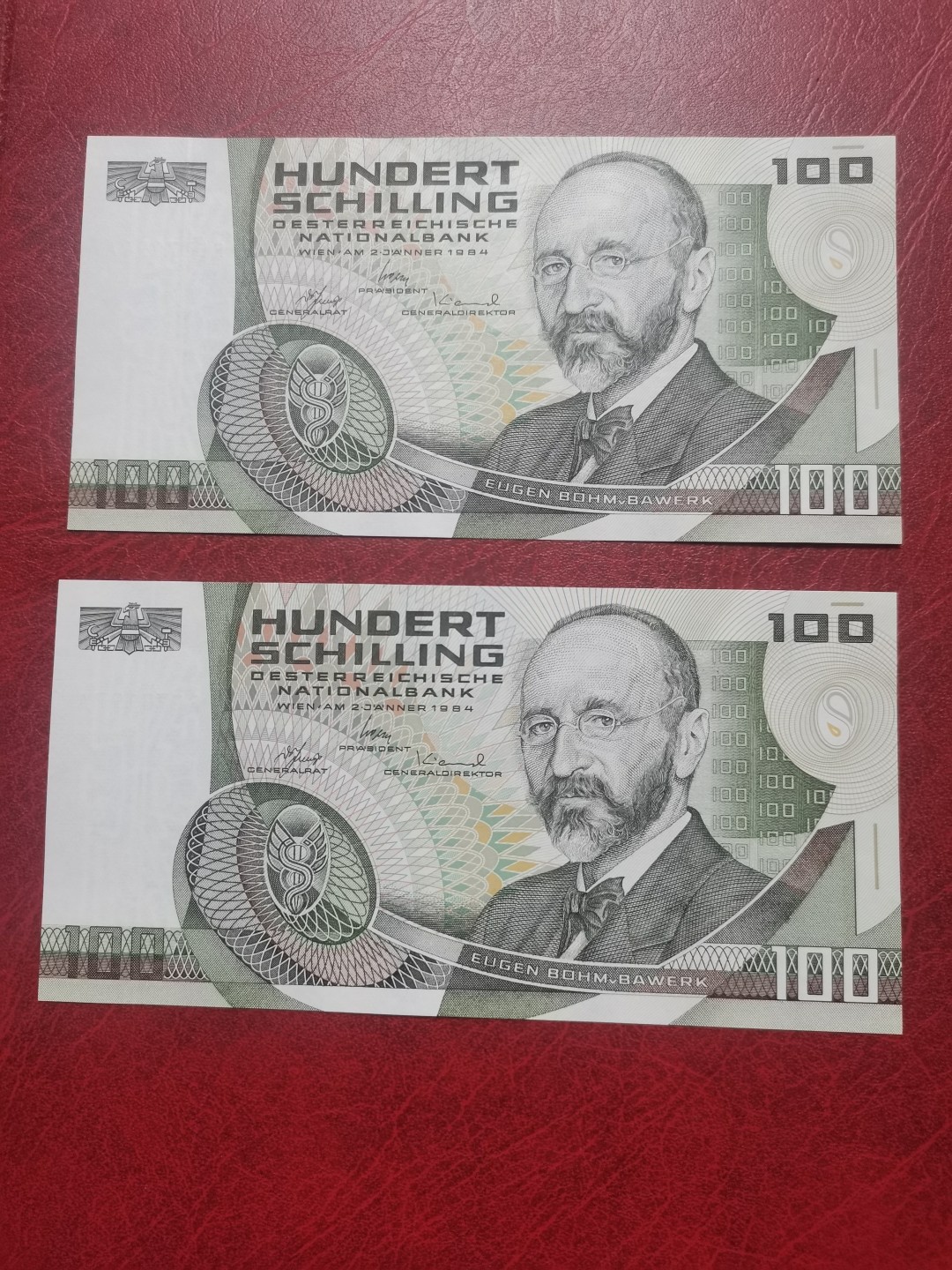 1984年 奥地利100先令 全新UNC