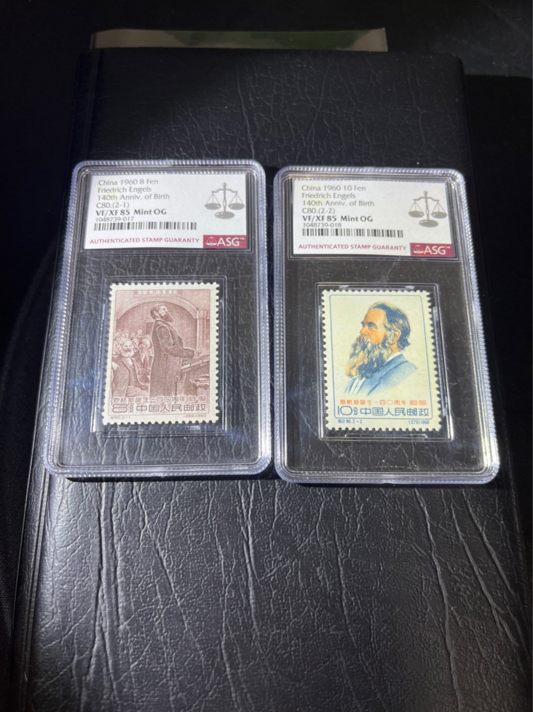 洪涛臻品 精选邮票限时拍卖第五十期 纪80 恩格斯新全  asg85OG 票状态好，白胶，非常的润★这套票白胶米胶价格相差好几倍★无黄无折，齿孔新且饱满，104最严格时期出分，85分的价90分，95分的品质。经典热门票，喜欢不要错过。高配版85，注意捡漏