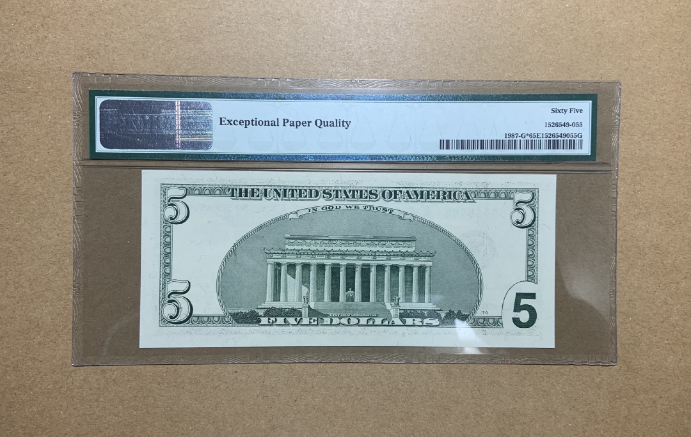 收藏联盟Quantum Auction 第197期拍卖 (已更新) 美国1999年联邦储备券5元 PMG65 星补号